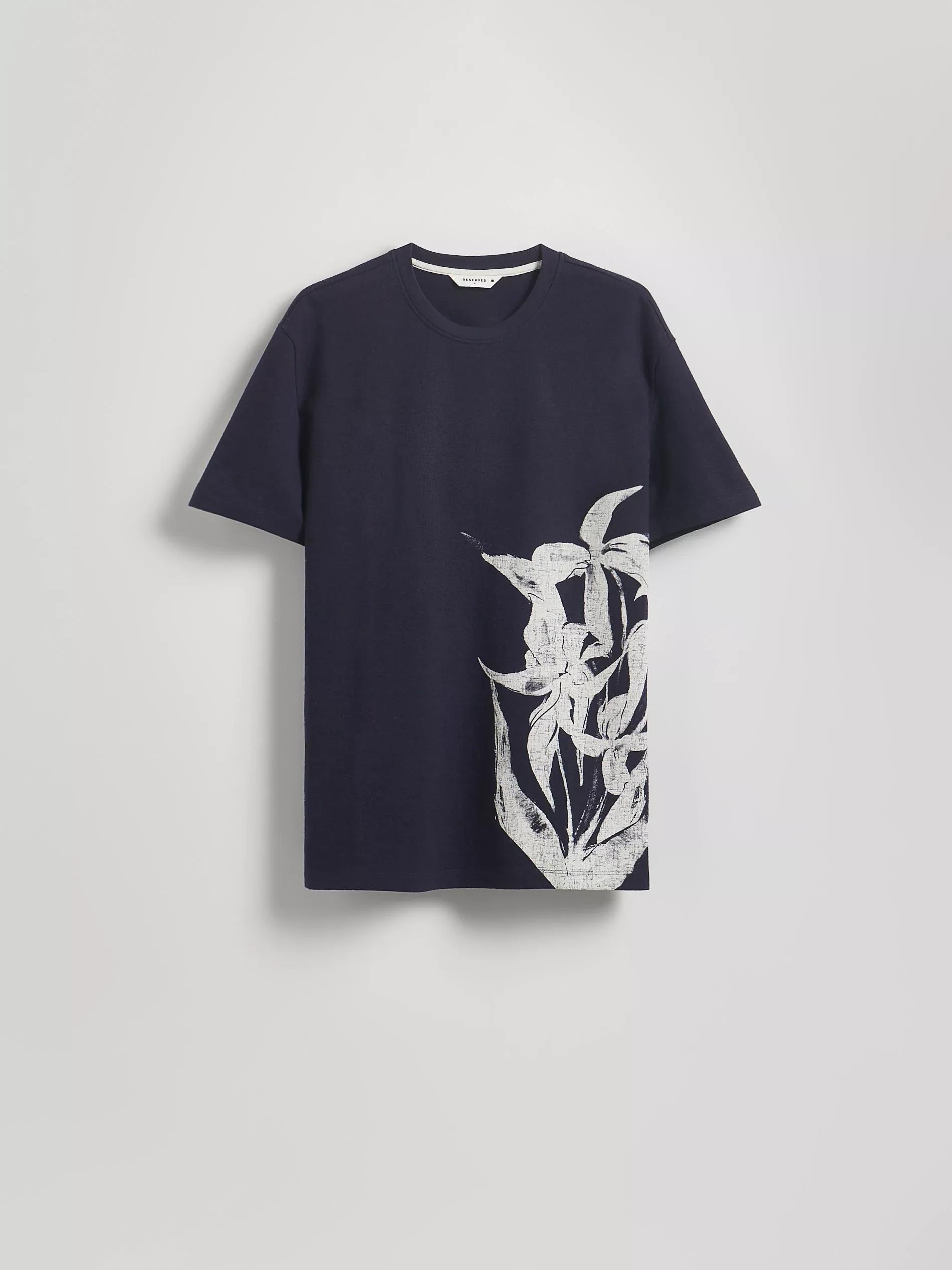 Navy Comfort Fit T-Shirt With Print, , large image number 4