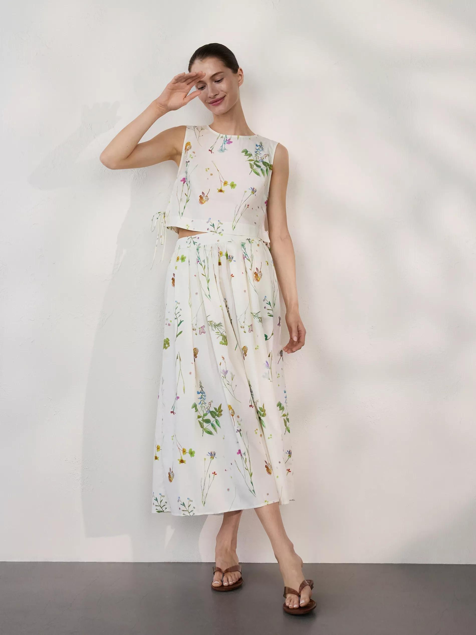 Multicolour Floral Cotton Skirt, , large image number 0