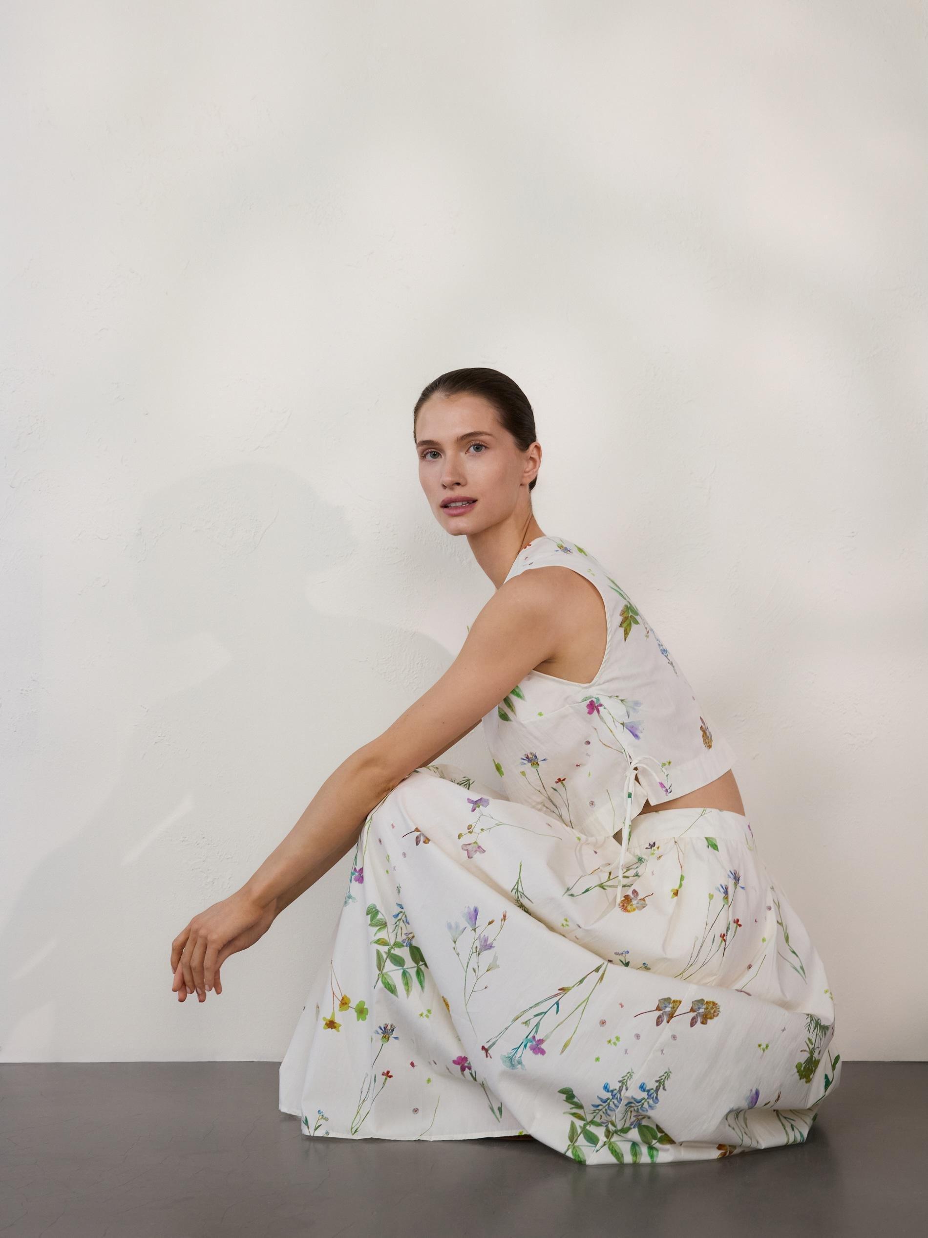 Multicolour Floral Cotton Skirt, , large image number 1