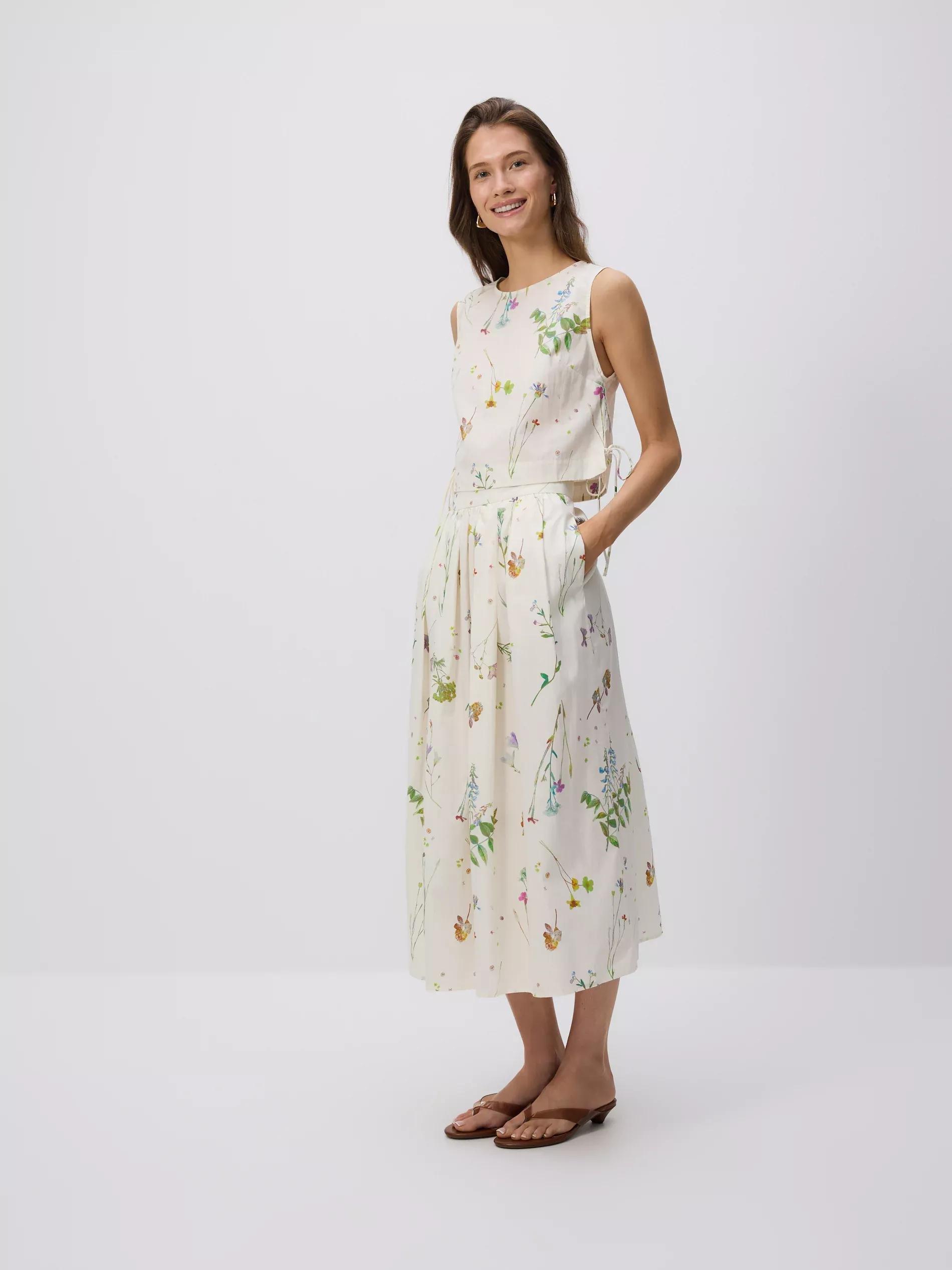Multicolour Floral Cotton Skirt, , large image number 2
