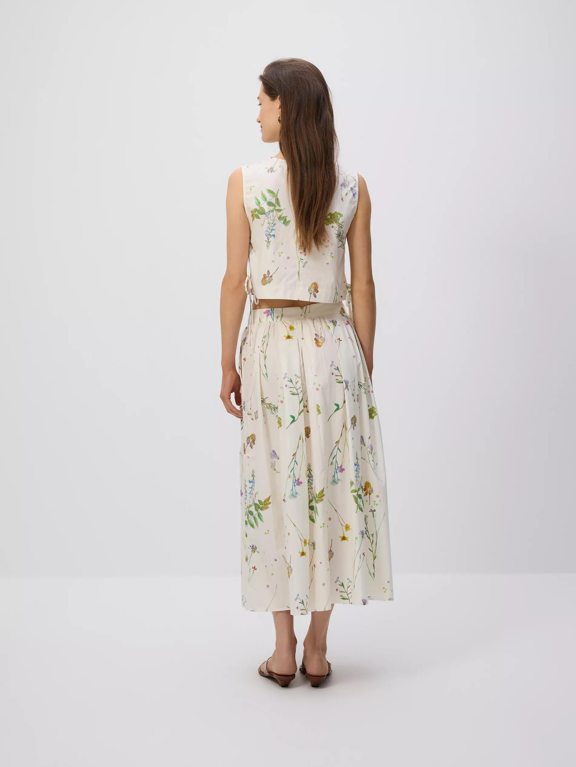 Multicolour Floral Cotton Skirt, , large image number 4