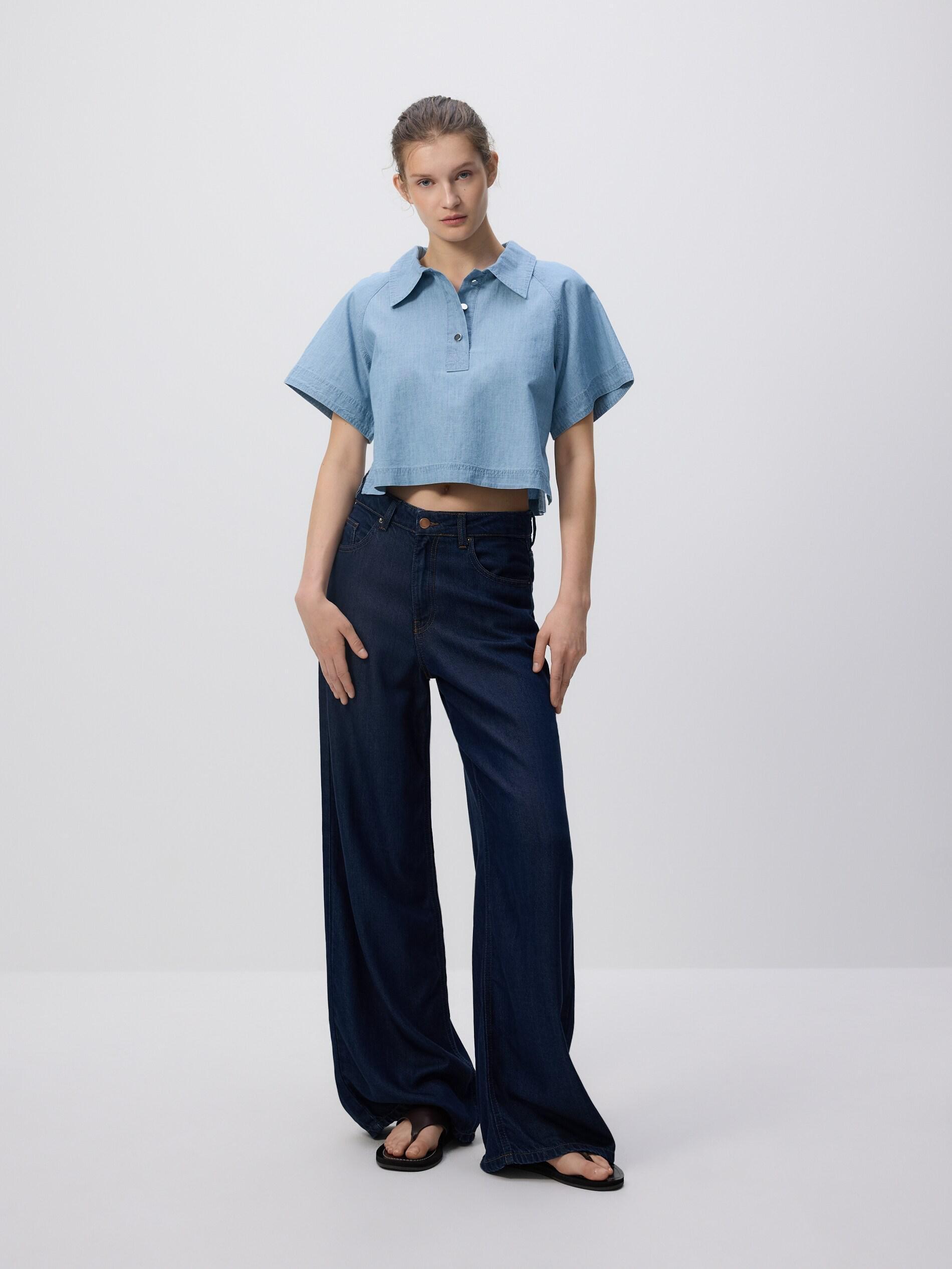 BLUE Denim shirt, Blue, large image number 1