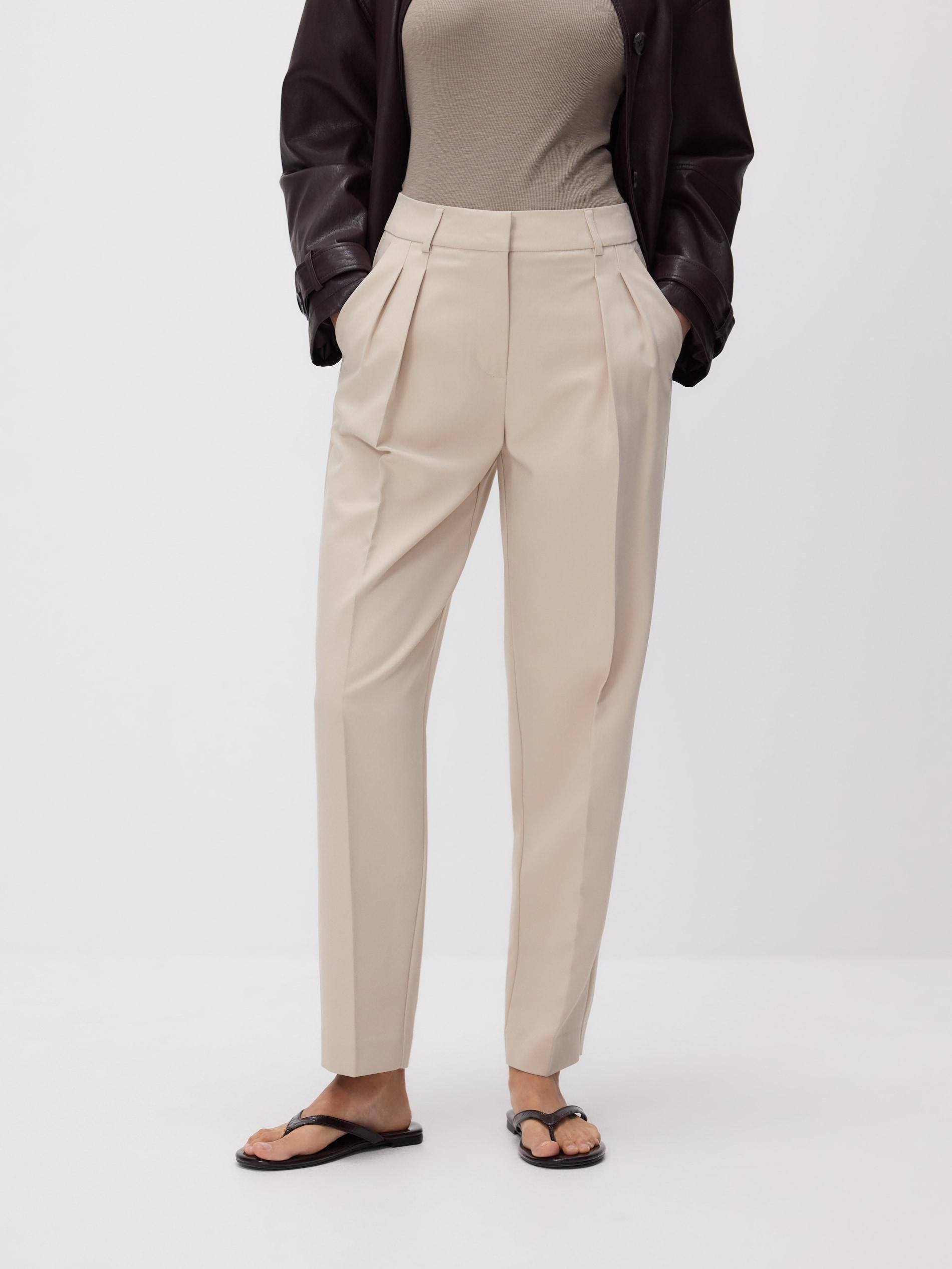 Beige Trousers With Pressed Crease, Beige, large image number 1