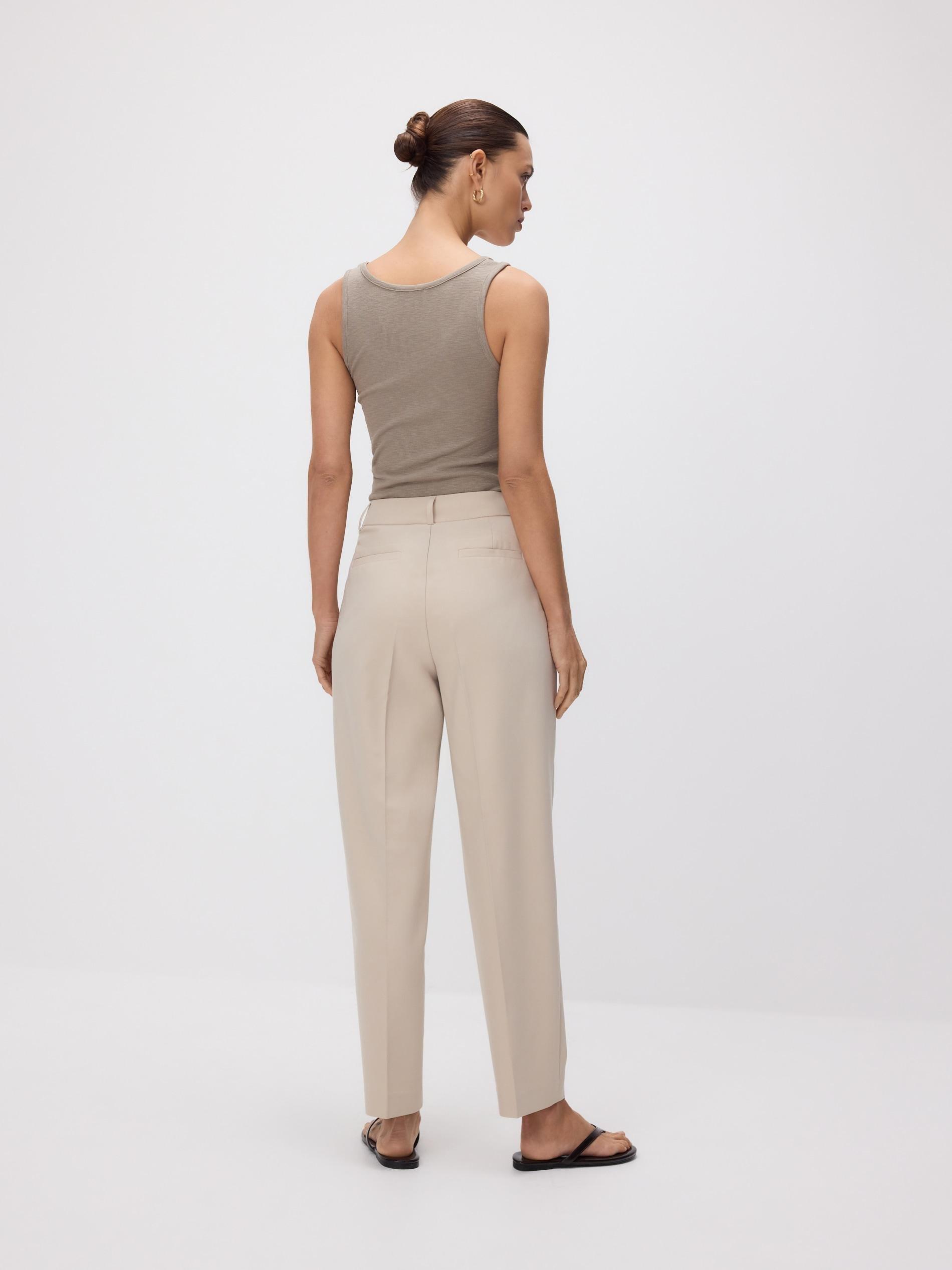 Beige Trousers With Pressed Crease, Beige, large image number 2