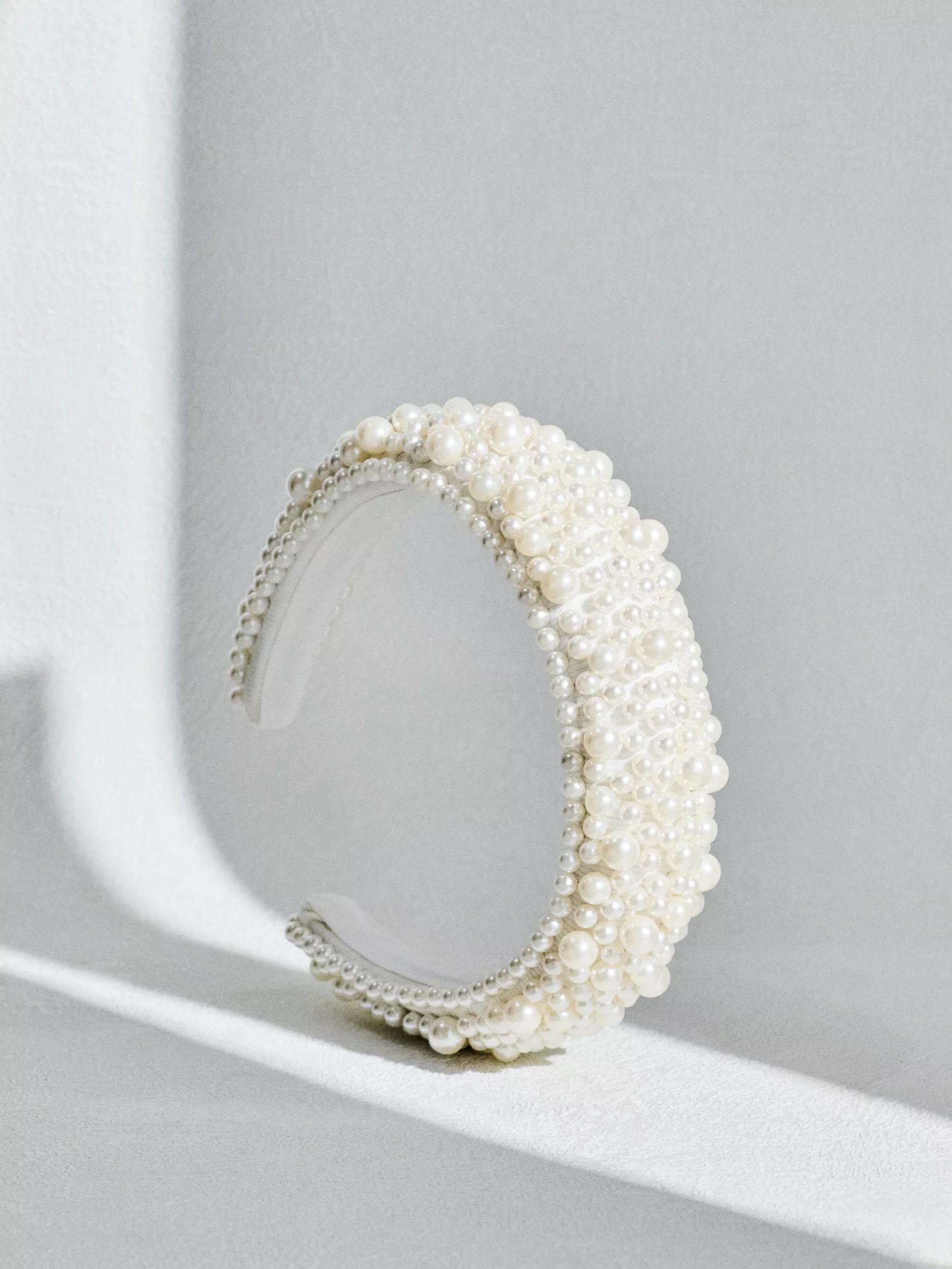 Cream Detailed Hair Hoop, Ivory, large image number 5