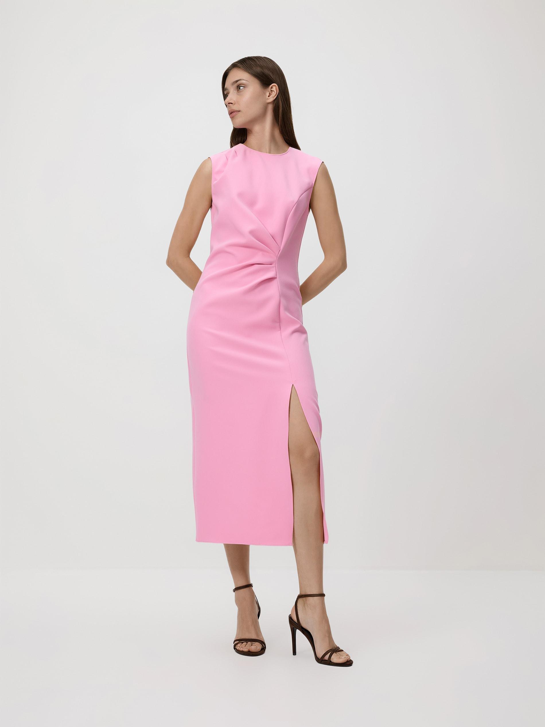 Pink Ruched Dress, Pink, large image number 1