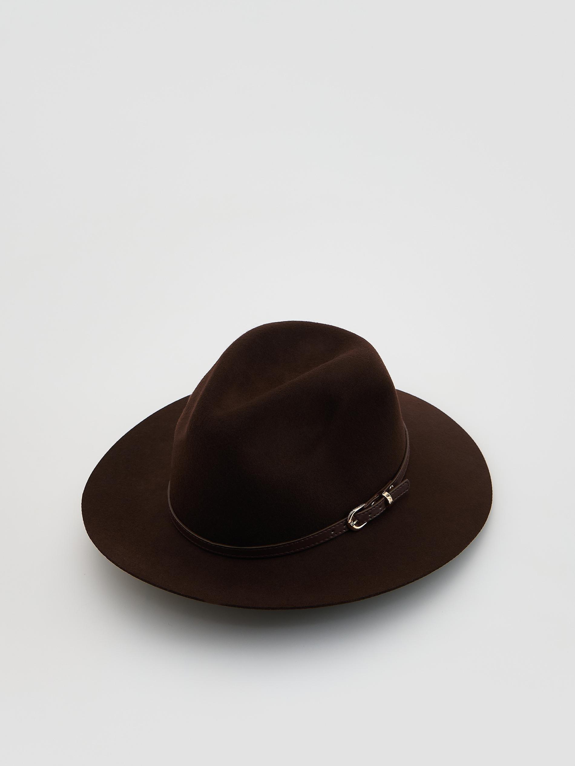 Brown Wool Hat, Brown, medium