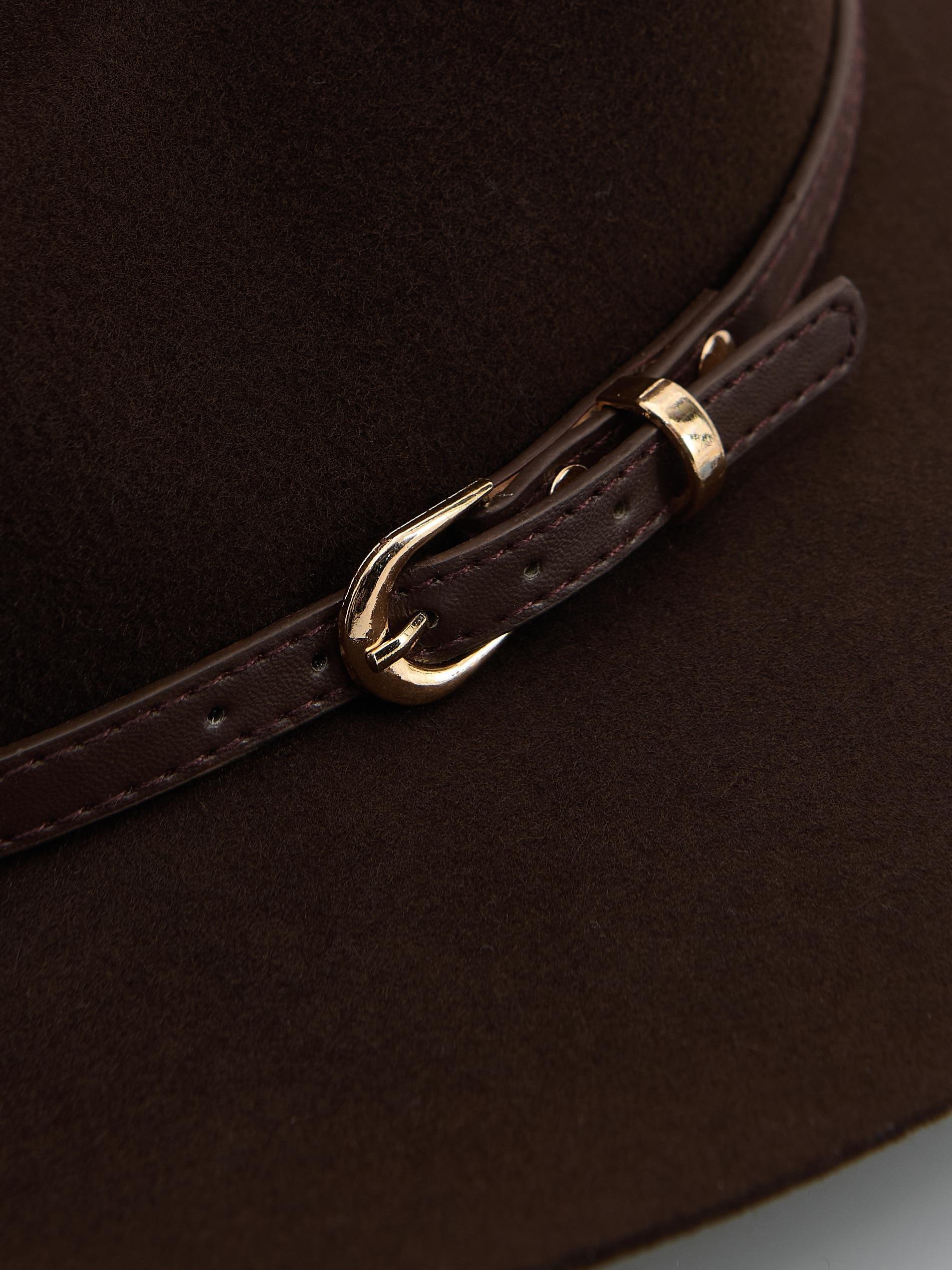 Brown Wool Hat, Brown, large image number 1