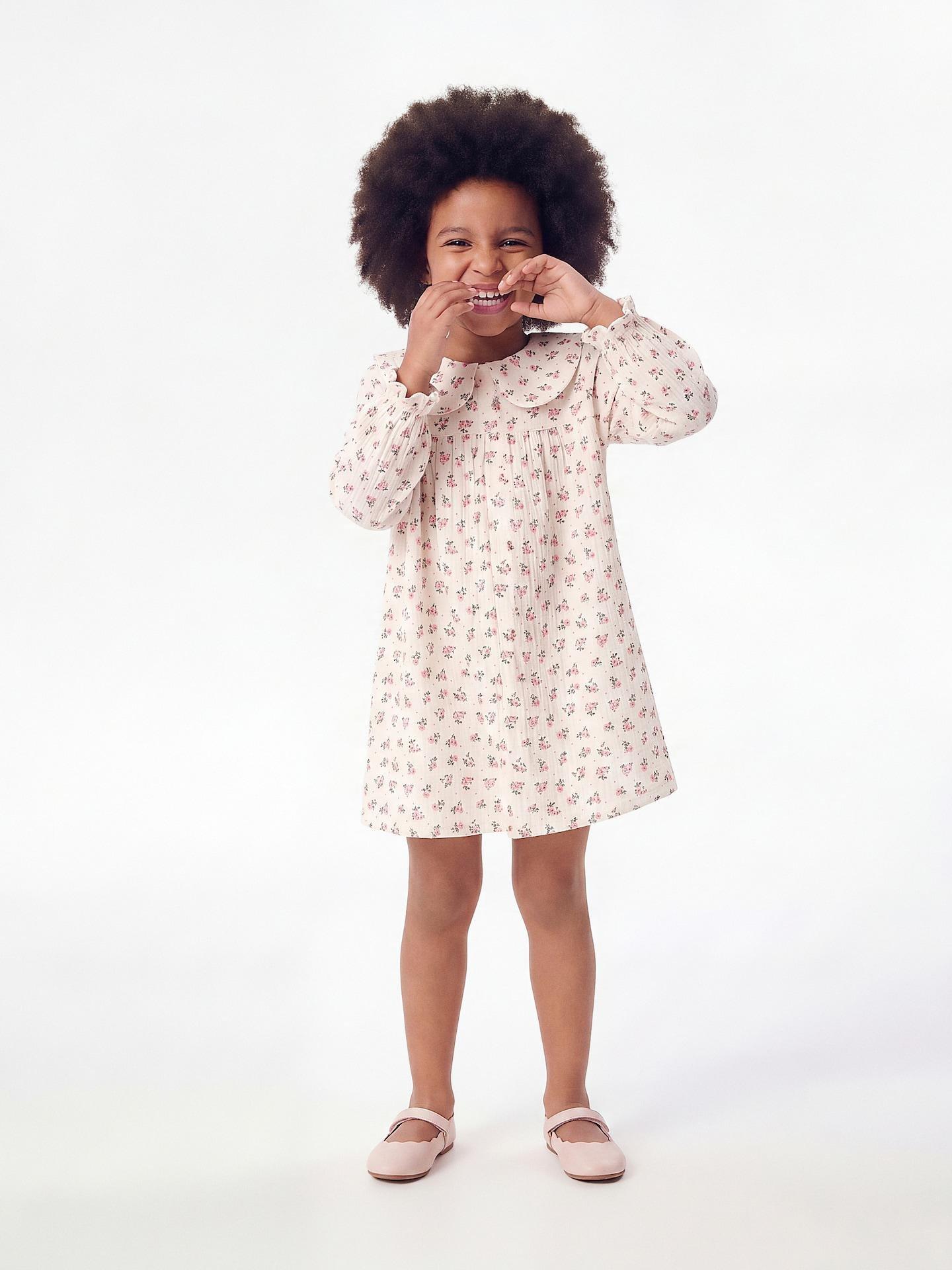 Beige Collar Dress, 7401_02P, large image number 4
