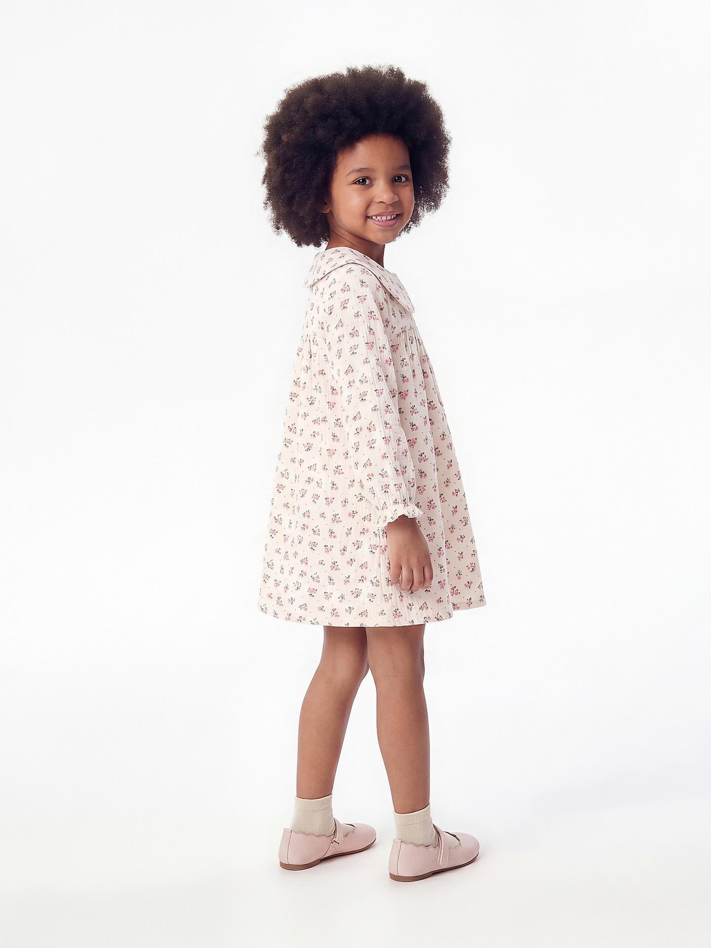 Beige Collar Dress, 7401_02P, large image number 5