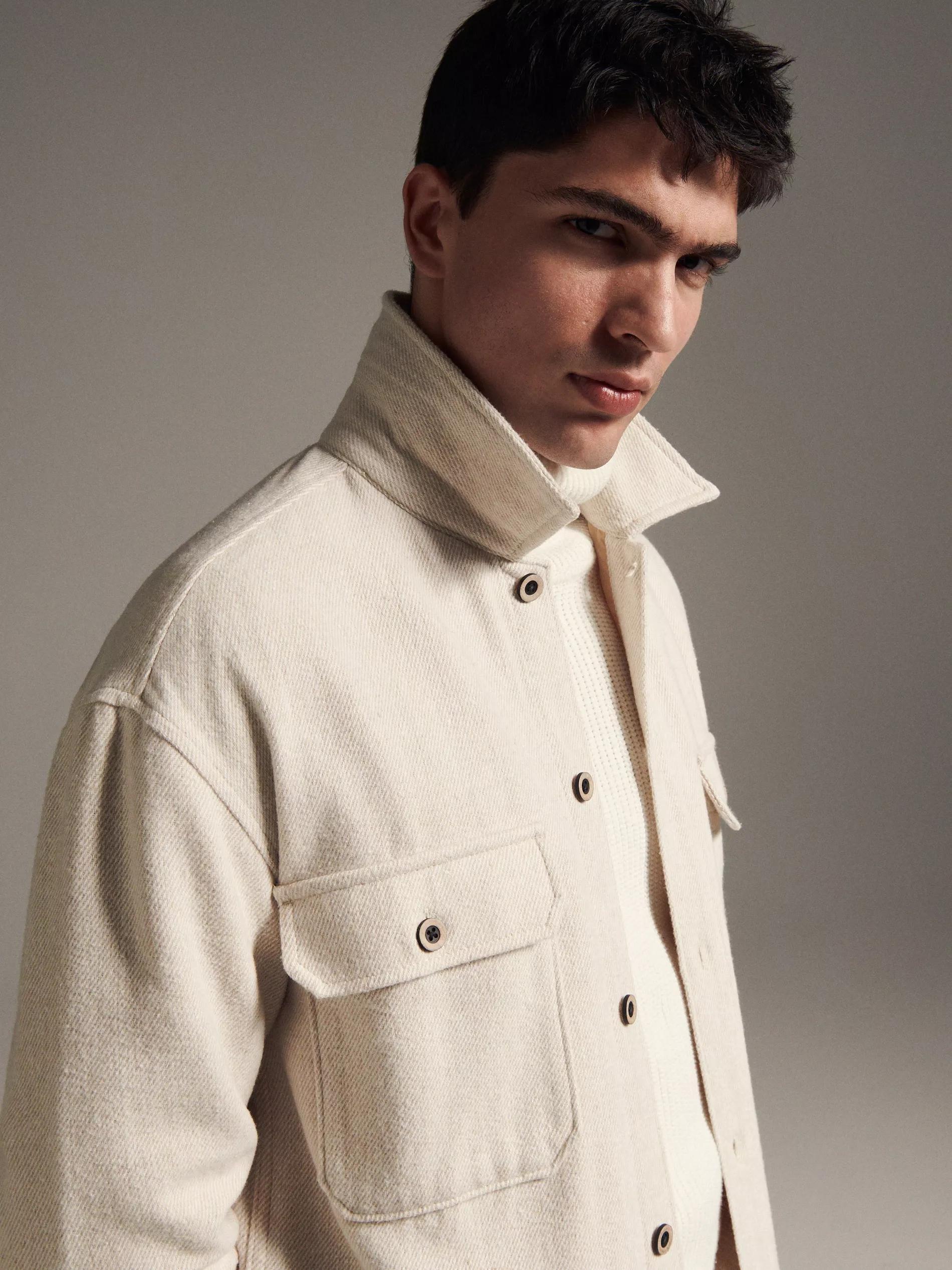 Nude Shirt Jacket With Pockets, , large image number 2