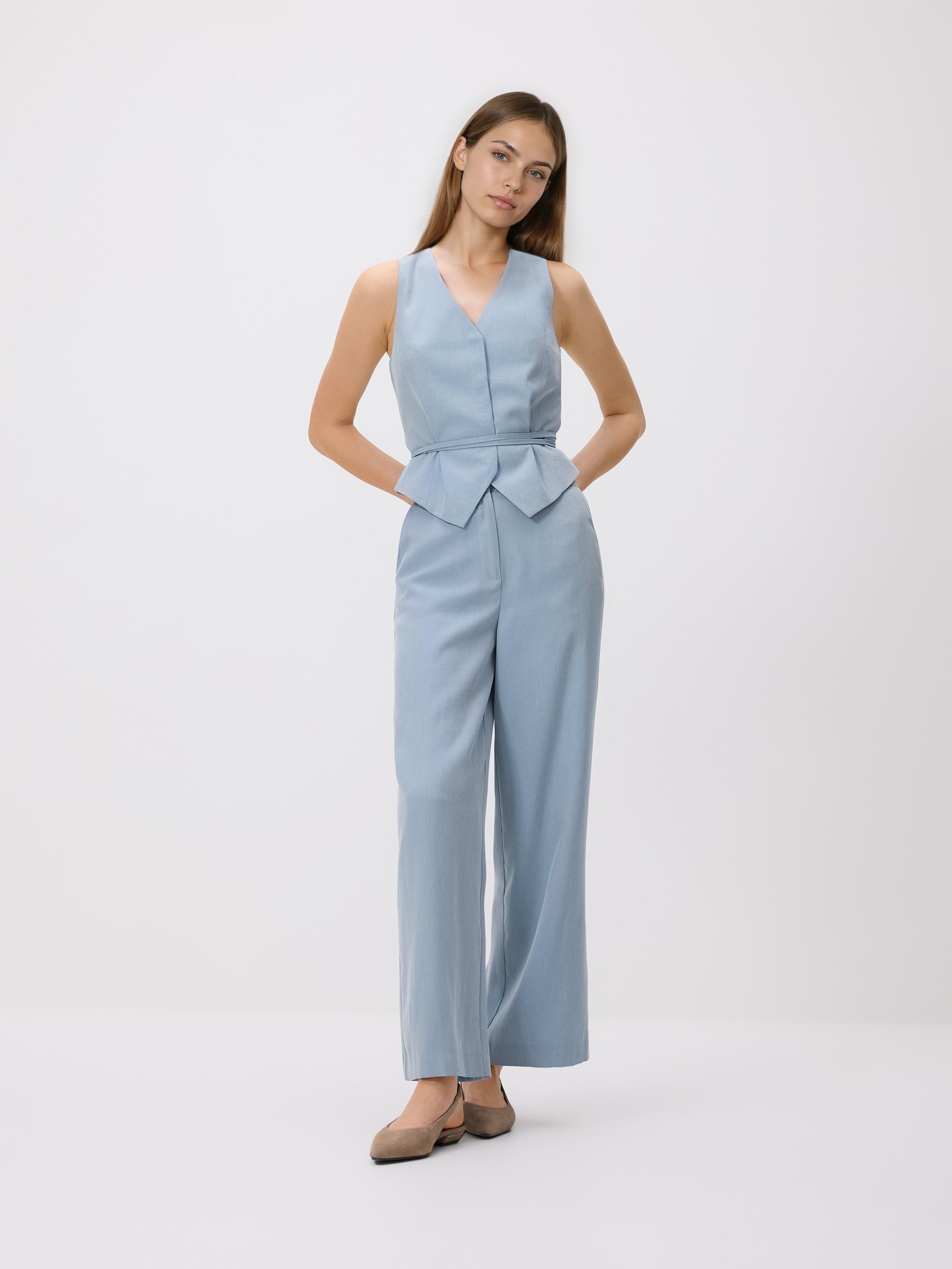 Blue Wide Leg Trousers, Blue, large image number 0