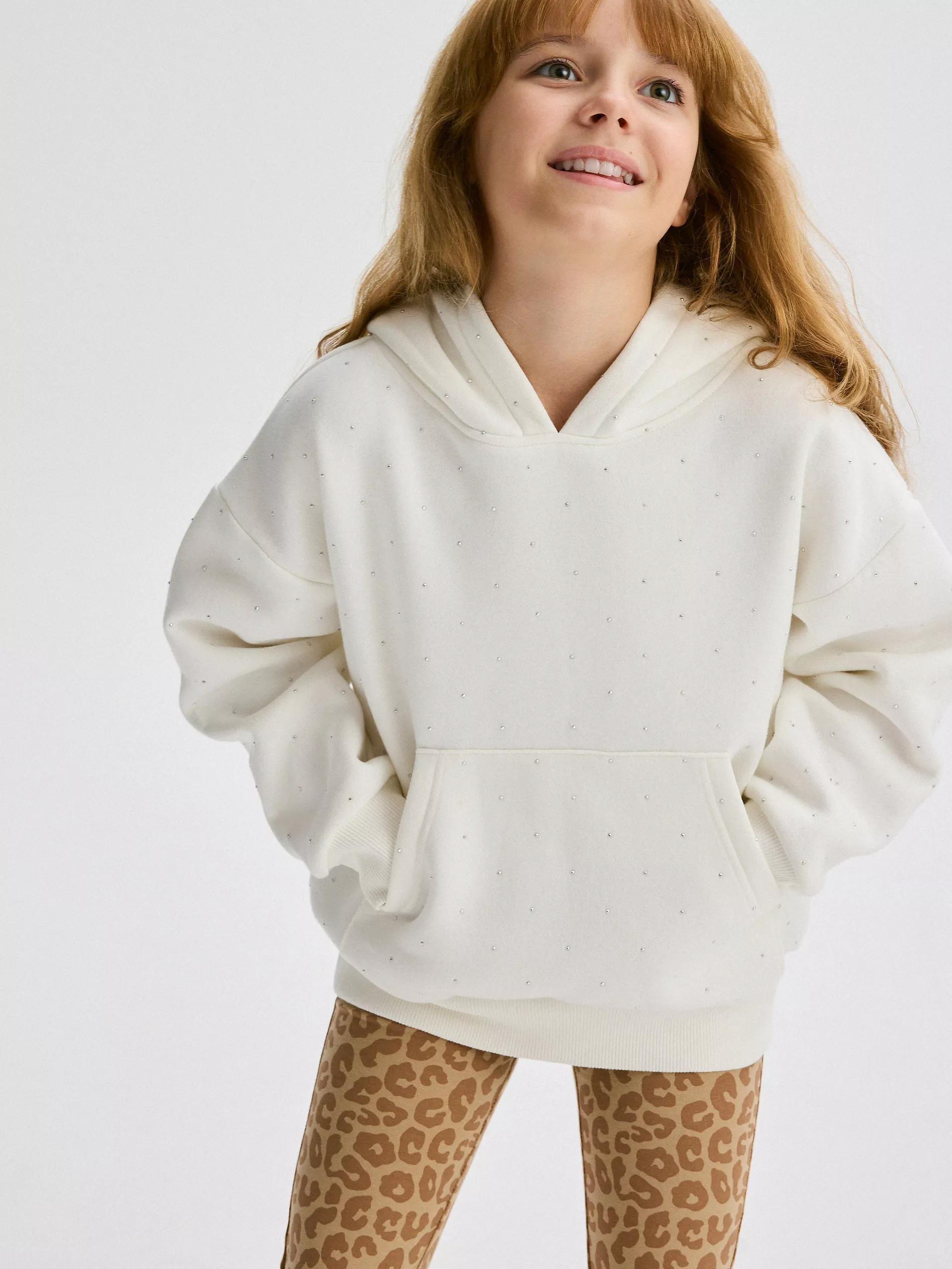 BEIGE Patterned flare trousers, Beige, large image number 3