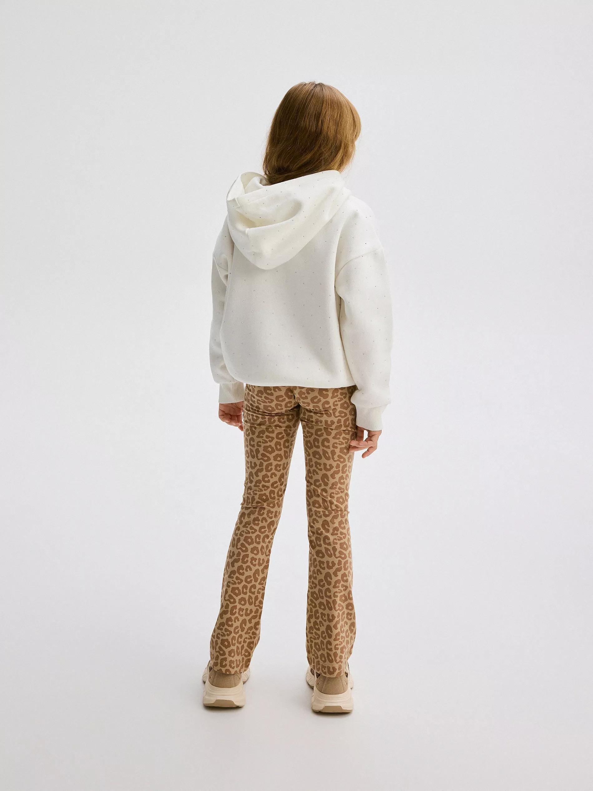 BEIGE Patterned flare trousers, Beige, large image number 5