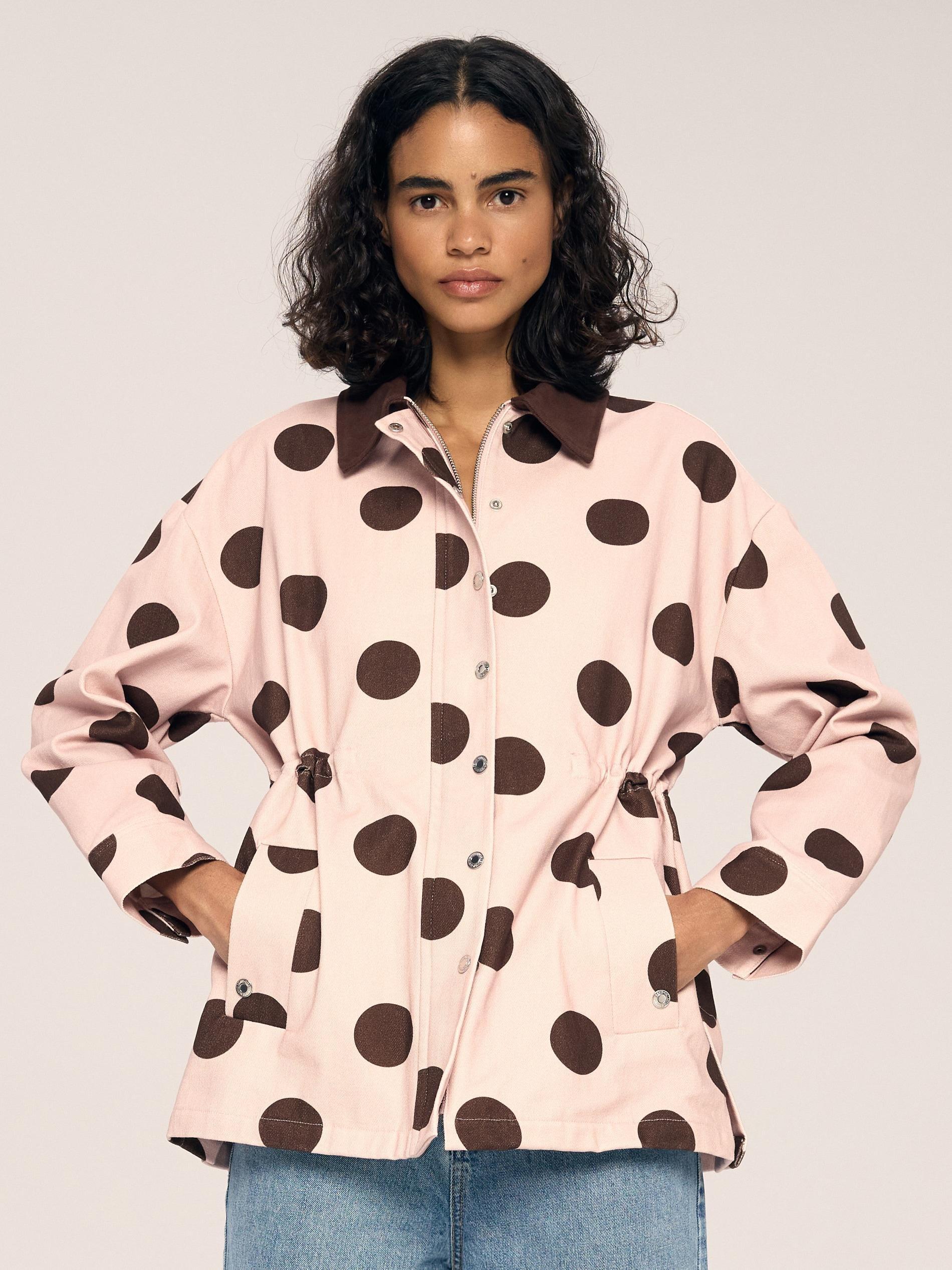 Pink Jacket With Contrasting Collar, Pink, large image number 0