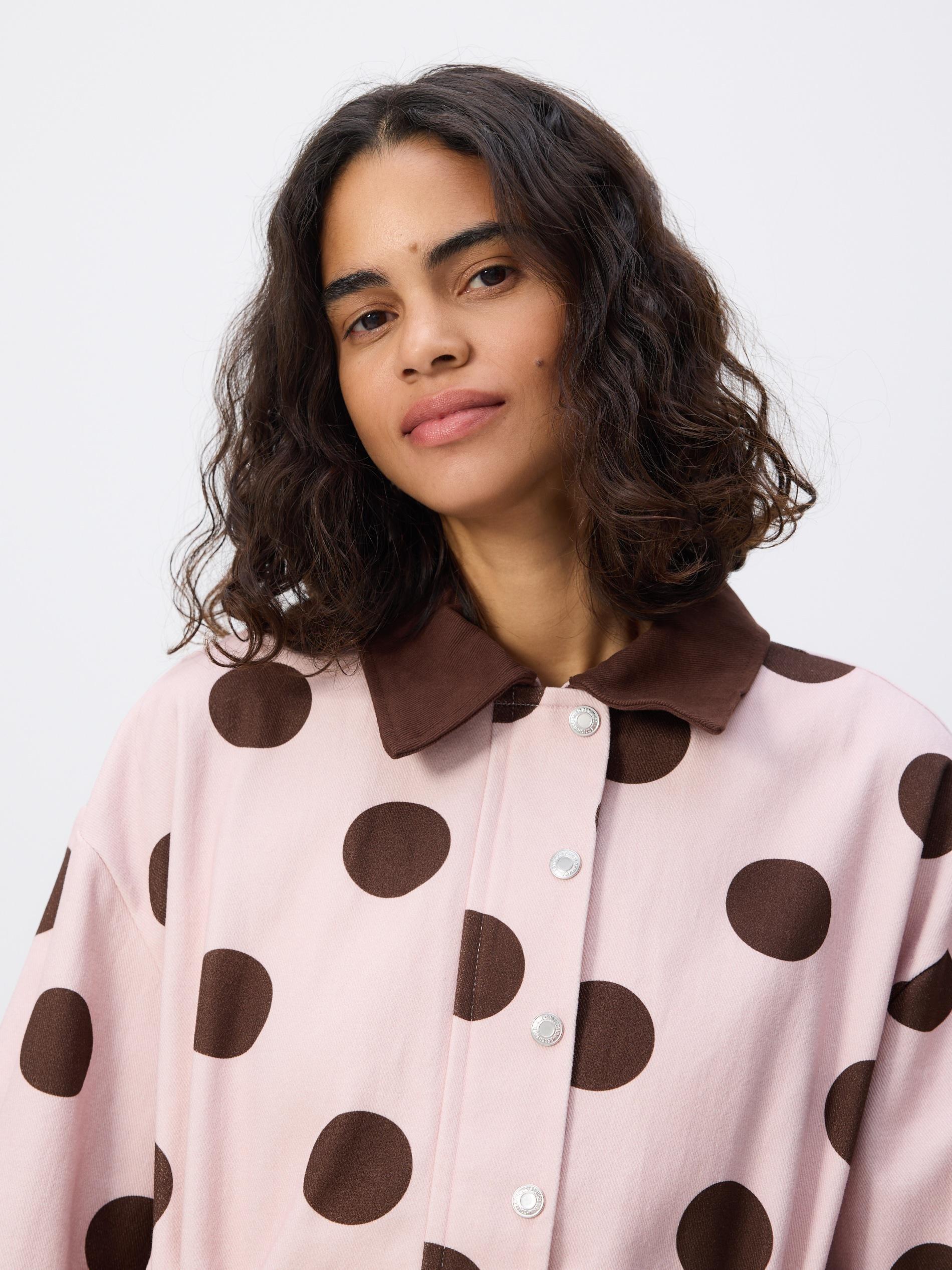 Pink Jacket With Contrasting Collar, Pink, large image number 4