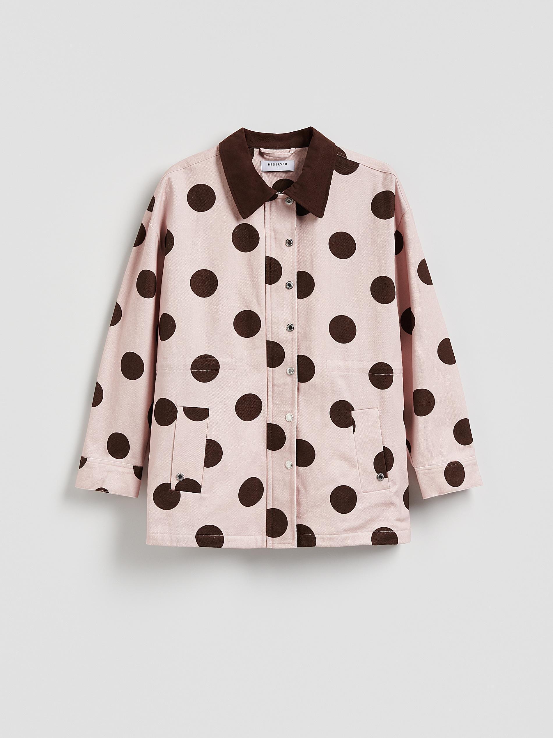 Pink Jacket With Contrasting Collar, Pink, large image number 6