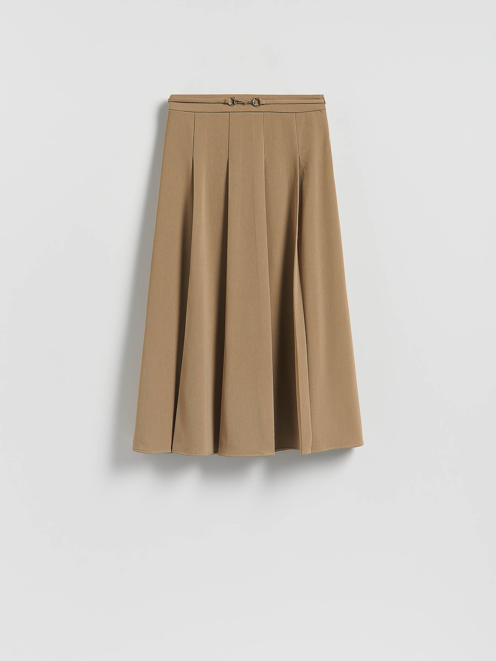 Beige Pleated Skirt, Beige, large image number 4