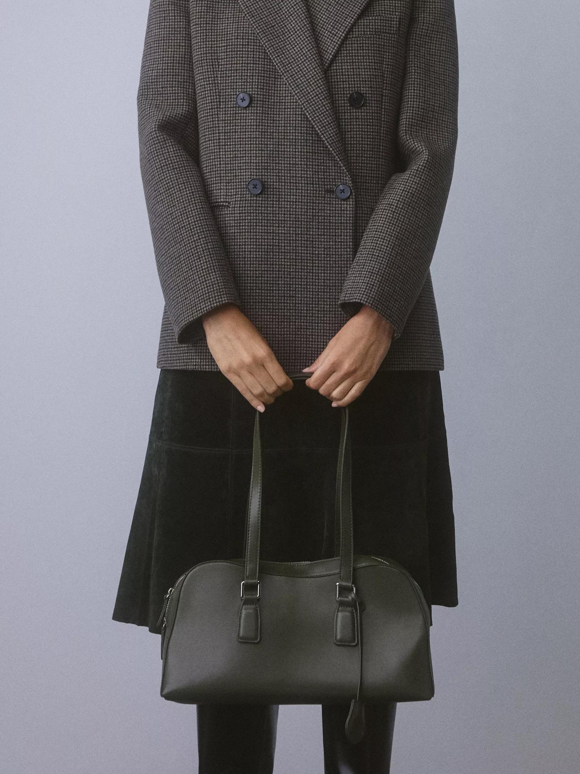 Green Shoulder Bag, Khaki, large image number 0