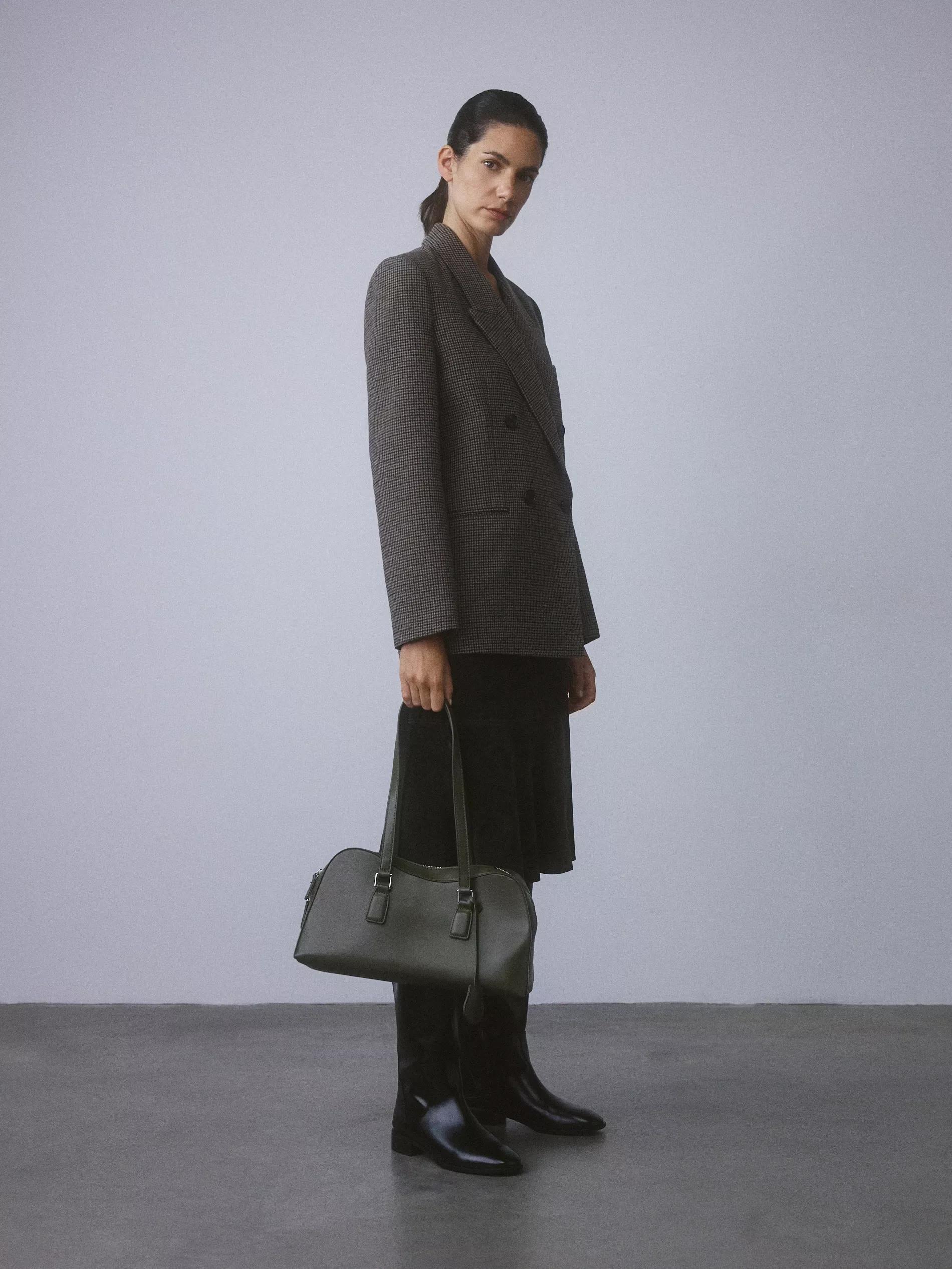 Green Shoulder Bag, Khaki, large image number 1