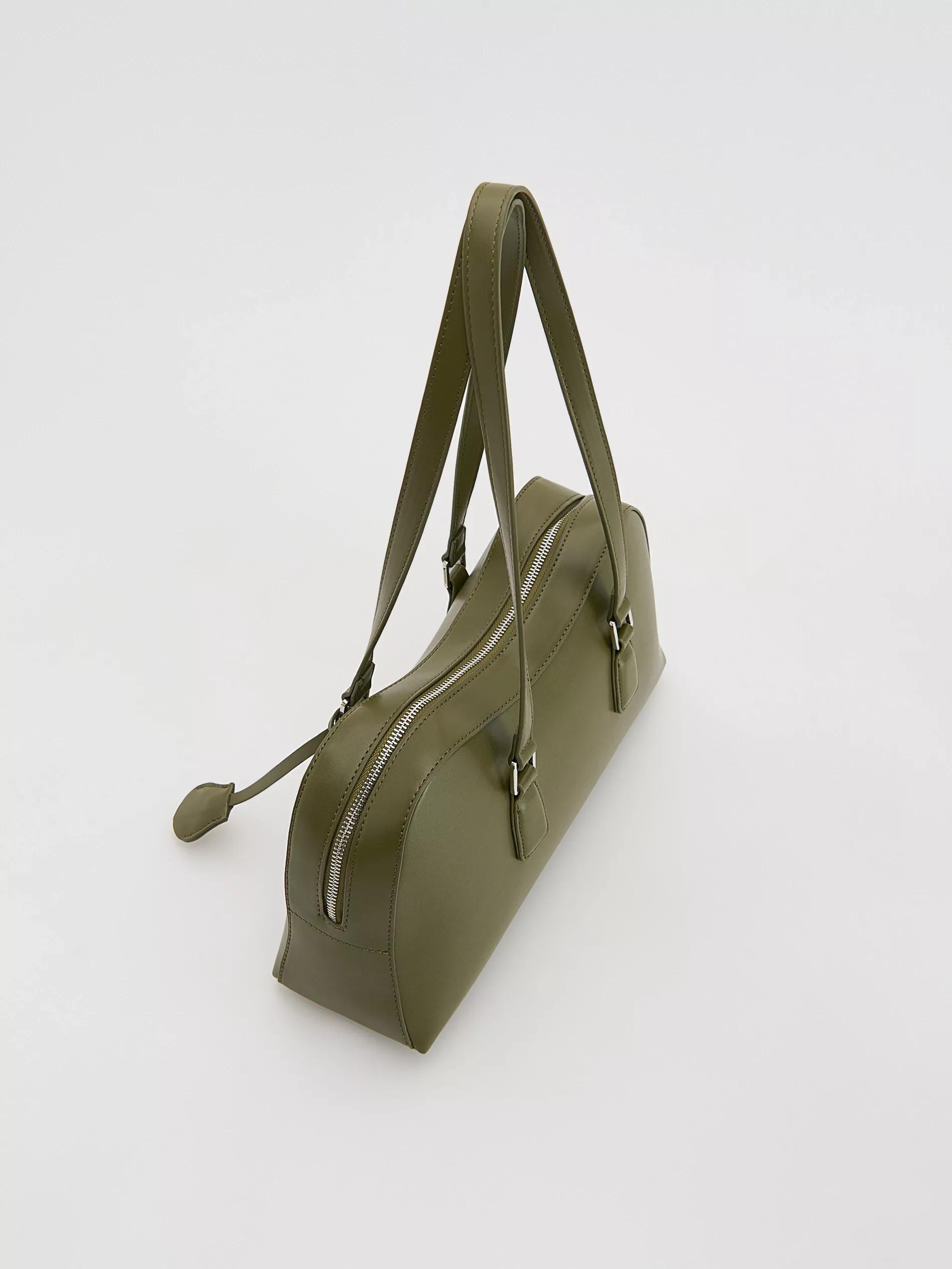 Green Shoulder Bag, Khaki, large image number 3
