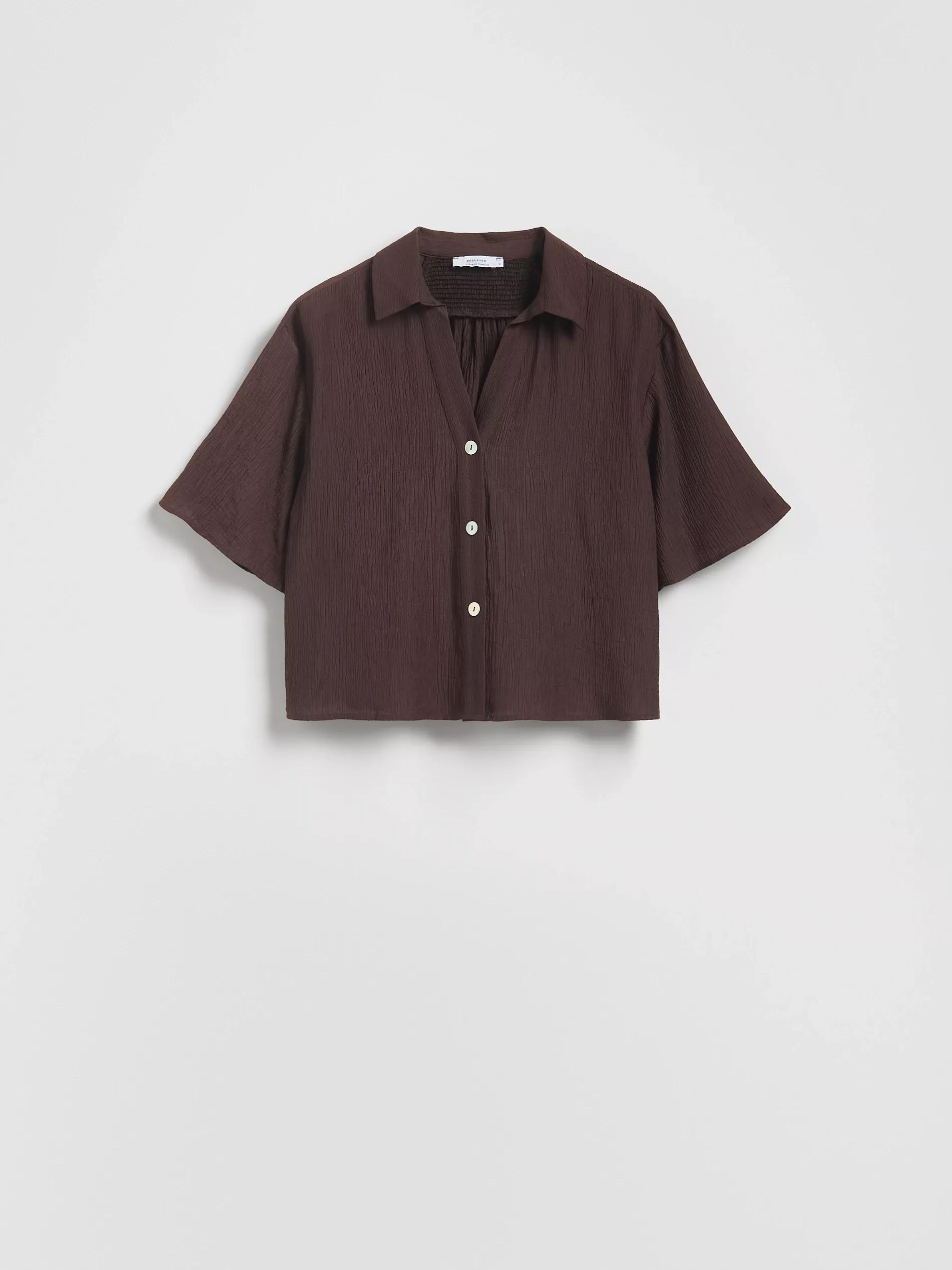 Brown Crease Effect Shirt, , large image number 4