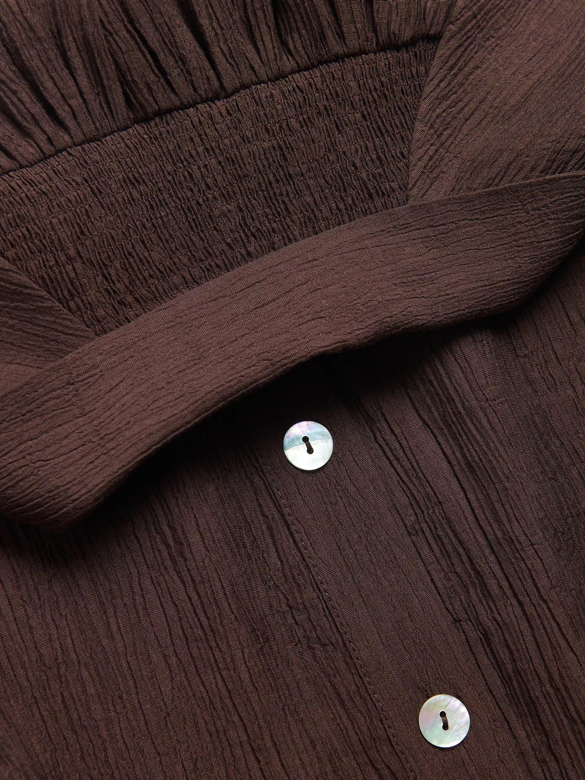 Brown Crease Effect Shirt, , large image number 5
