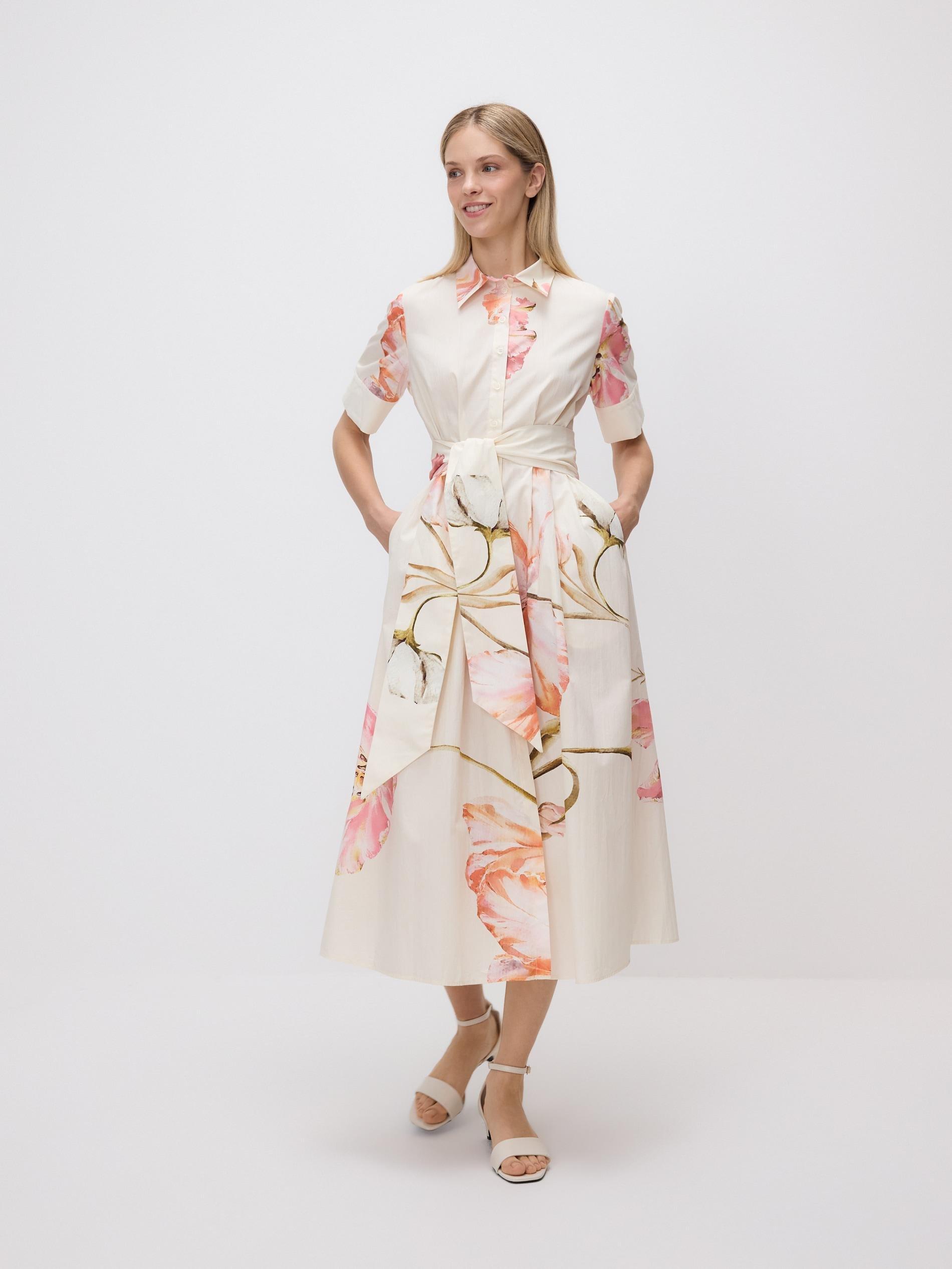 Multicolour Floral Shirt Dress, Multicolor, medium