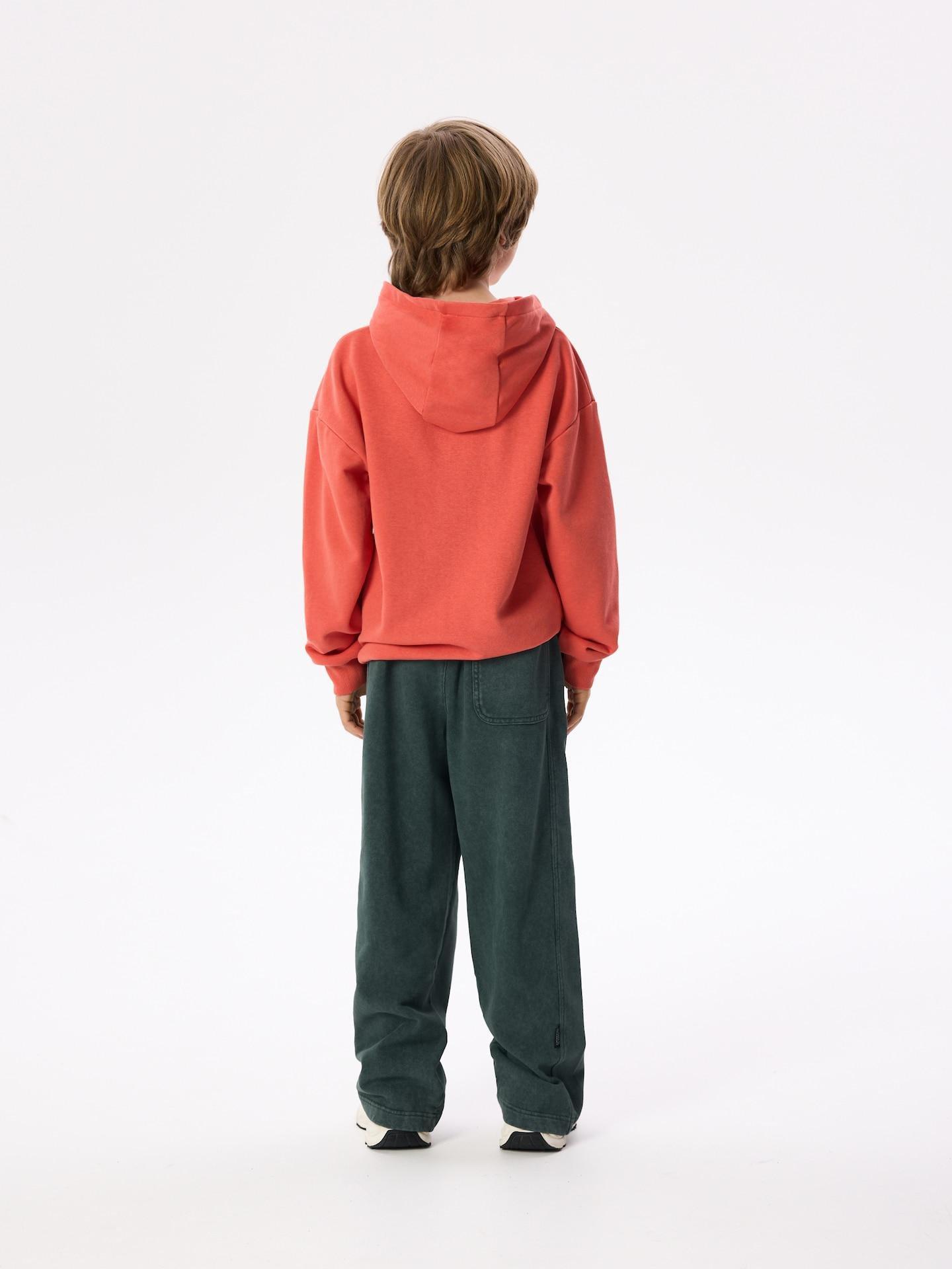 Green Wide Leg Trousers With Washed Effect, Khaki, large image number 3