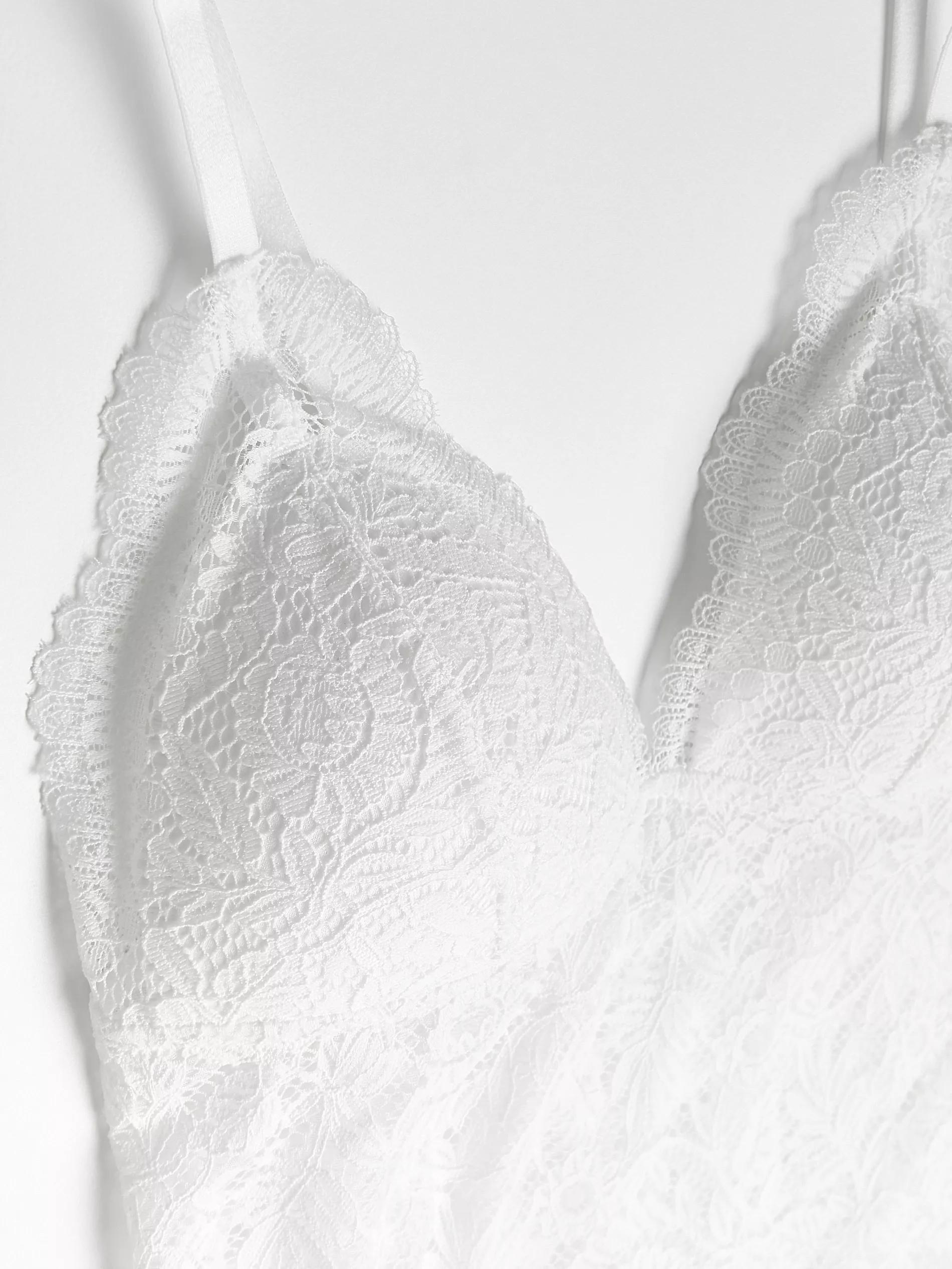 Cream Lace Top Bra, Women, , large image number 1
