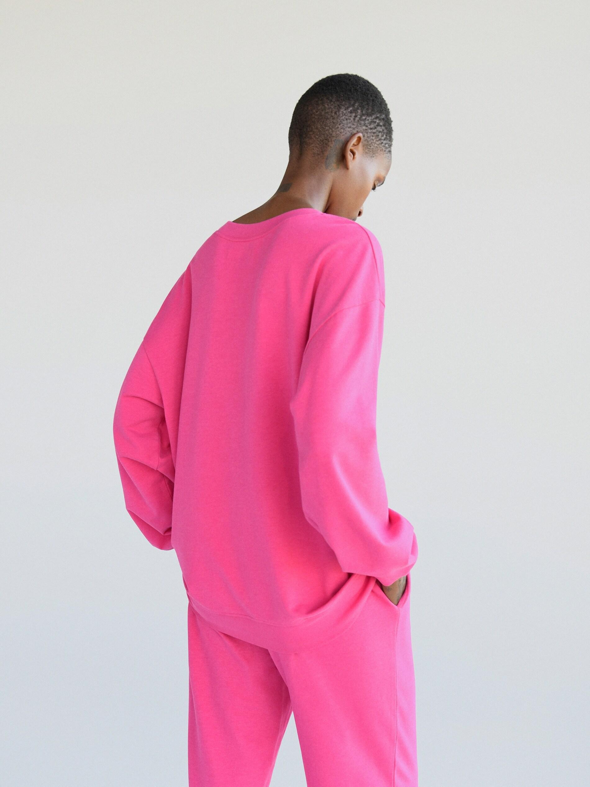 Fuchsia Cotton Sweatshirt, Women, , large image number 2