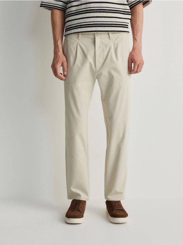 Cream Carrot Trousers, , large image number 1