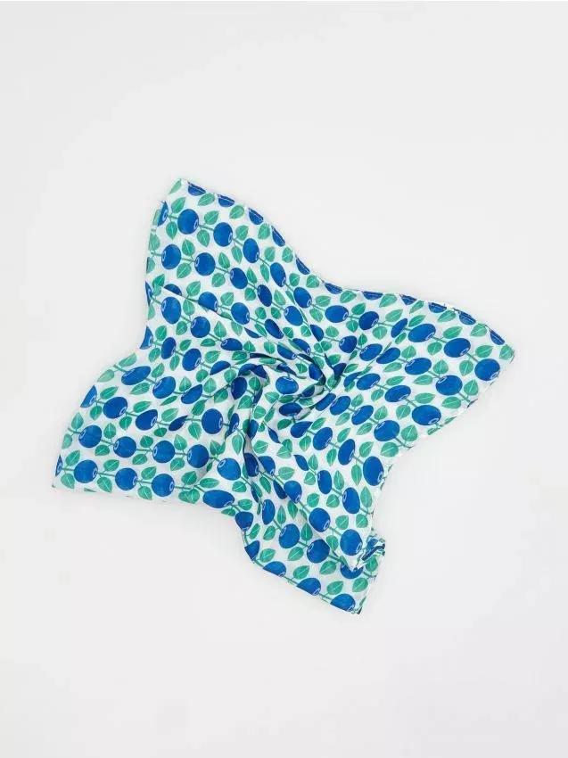 White Patterned Neckerchief, Unisex Kids, White, large image number 1