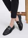 Reserved - Black Decorative Buckle Loafers
