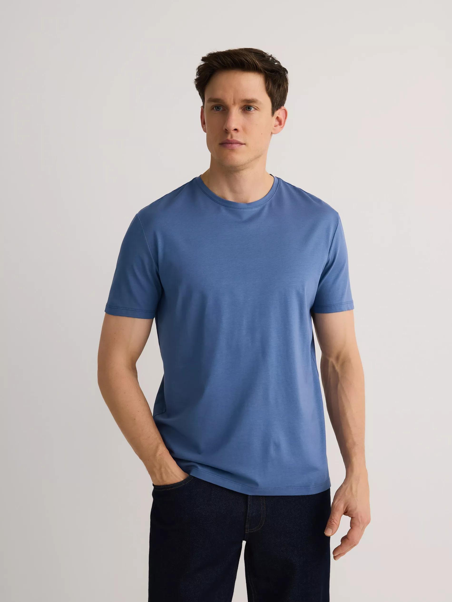 Blue Slim Fit T-Shirt With Added Modal, , large image number 1