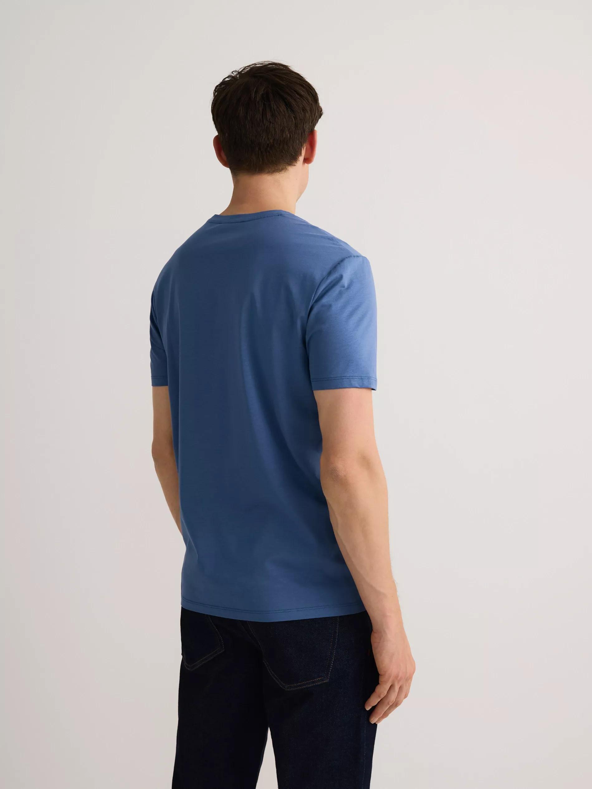 Blue Slim Fit T-Shirt With Added Modal, , large image number 2