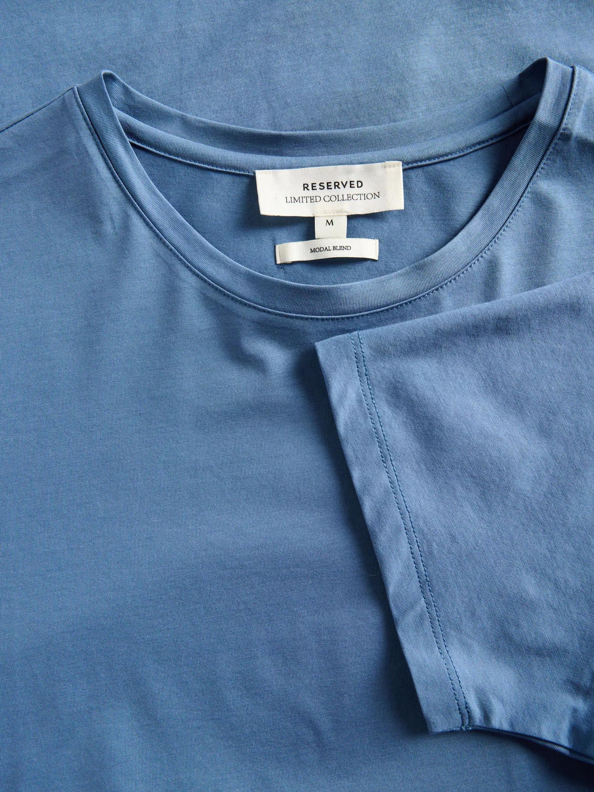 Blue Slim Fit T-Shirt With Added Modal, , large image number 4