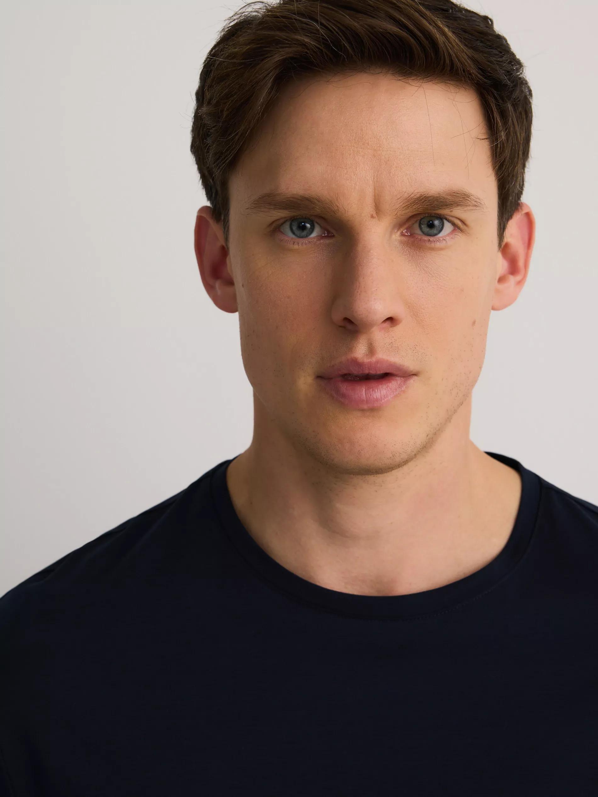 Navy Slim Fit T-Shirt With Added Modal, , large image number 2