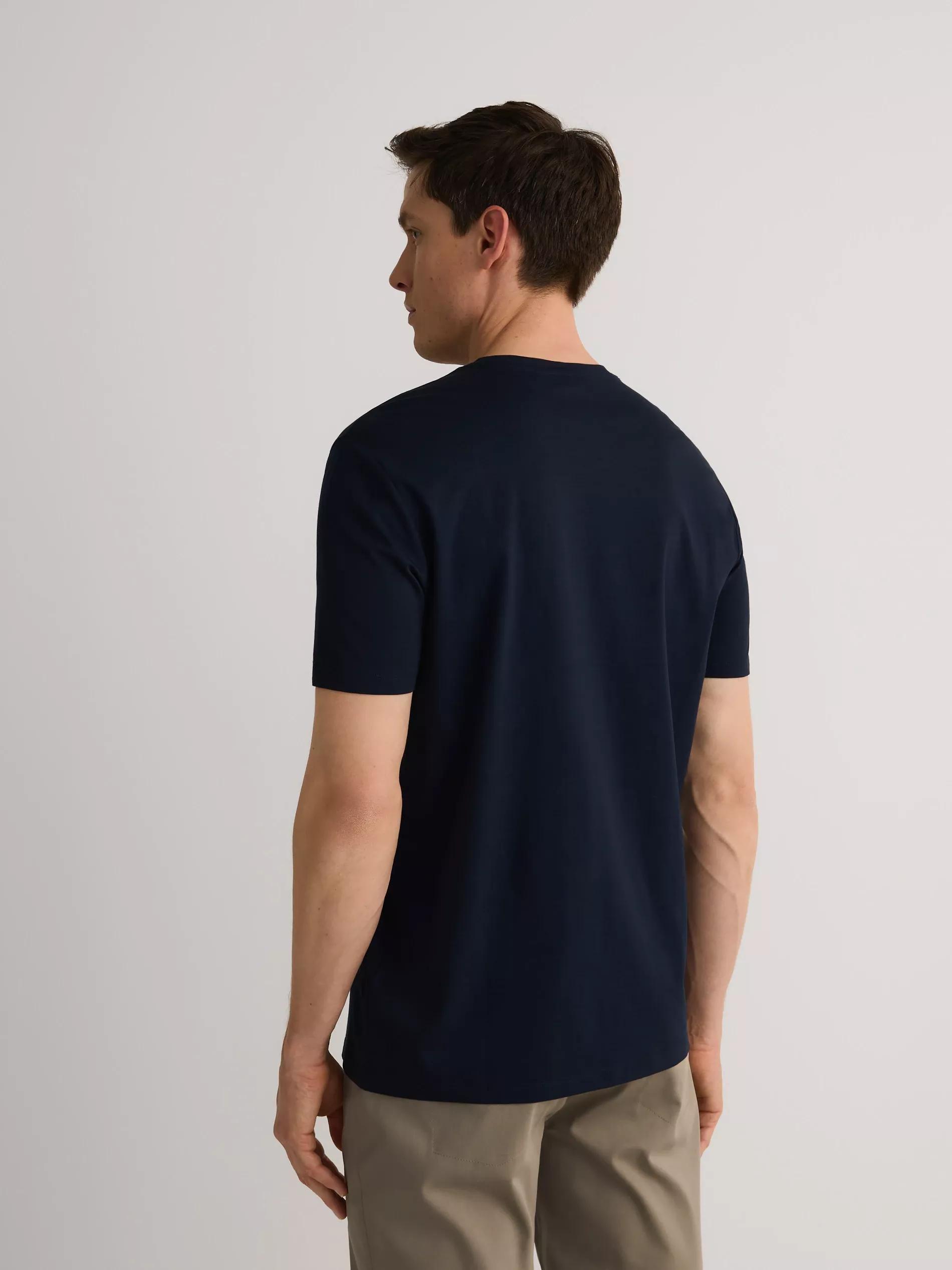 Navy Slim Fit T-Shirt With Added Modal, , large image number 3