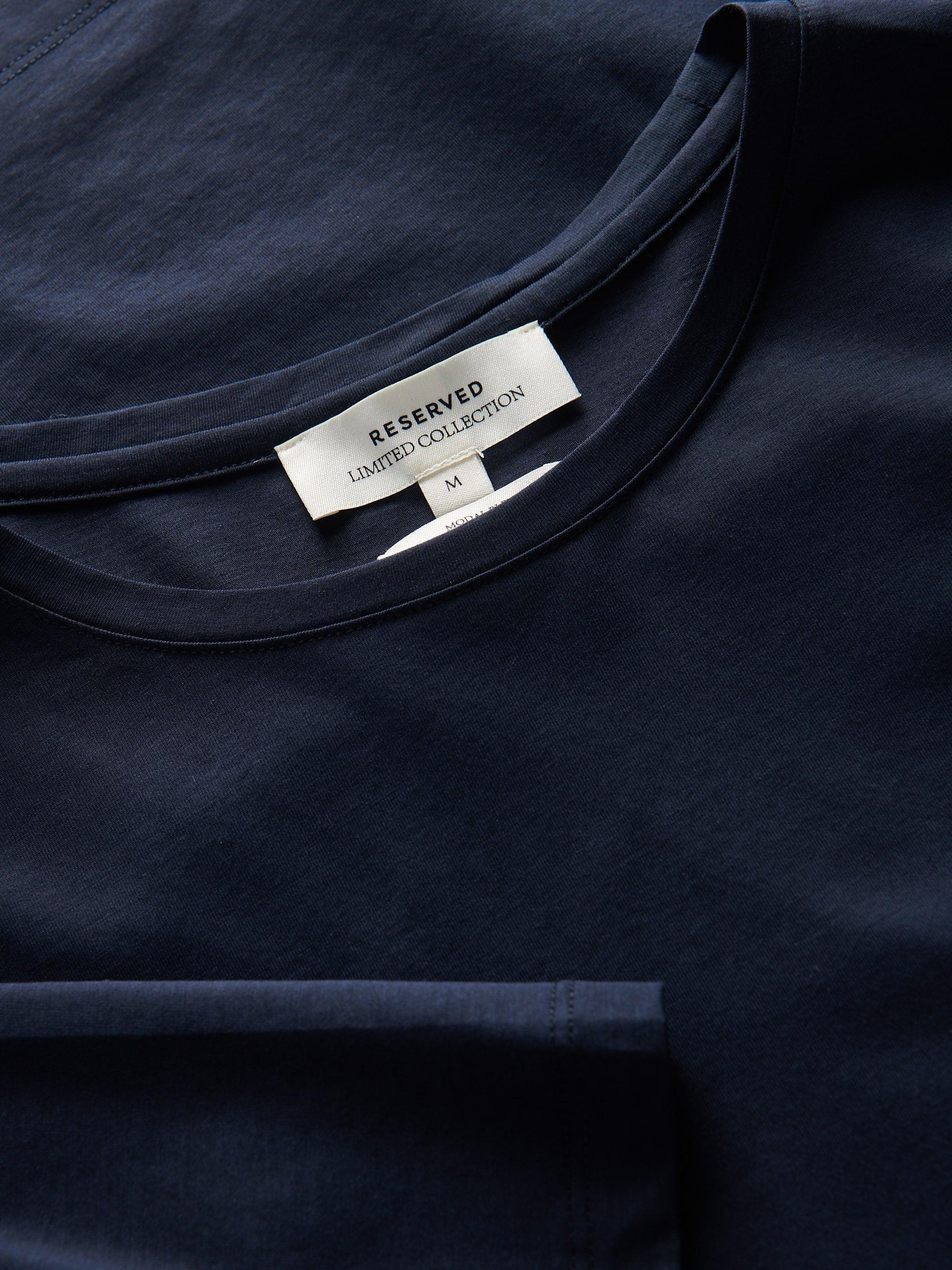 Navy Slim Fit T-Shirt With Added Modal, , large image number 5