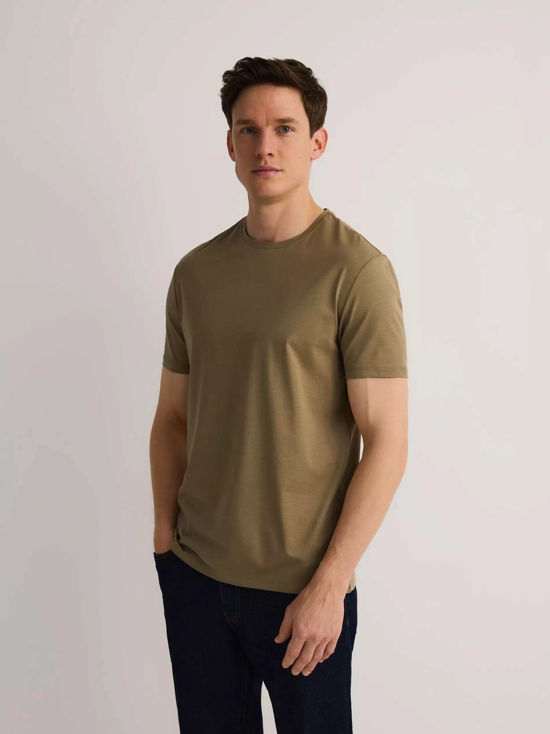 Green Slim Fit T-Shirt With Added Modal, , large image number 1