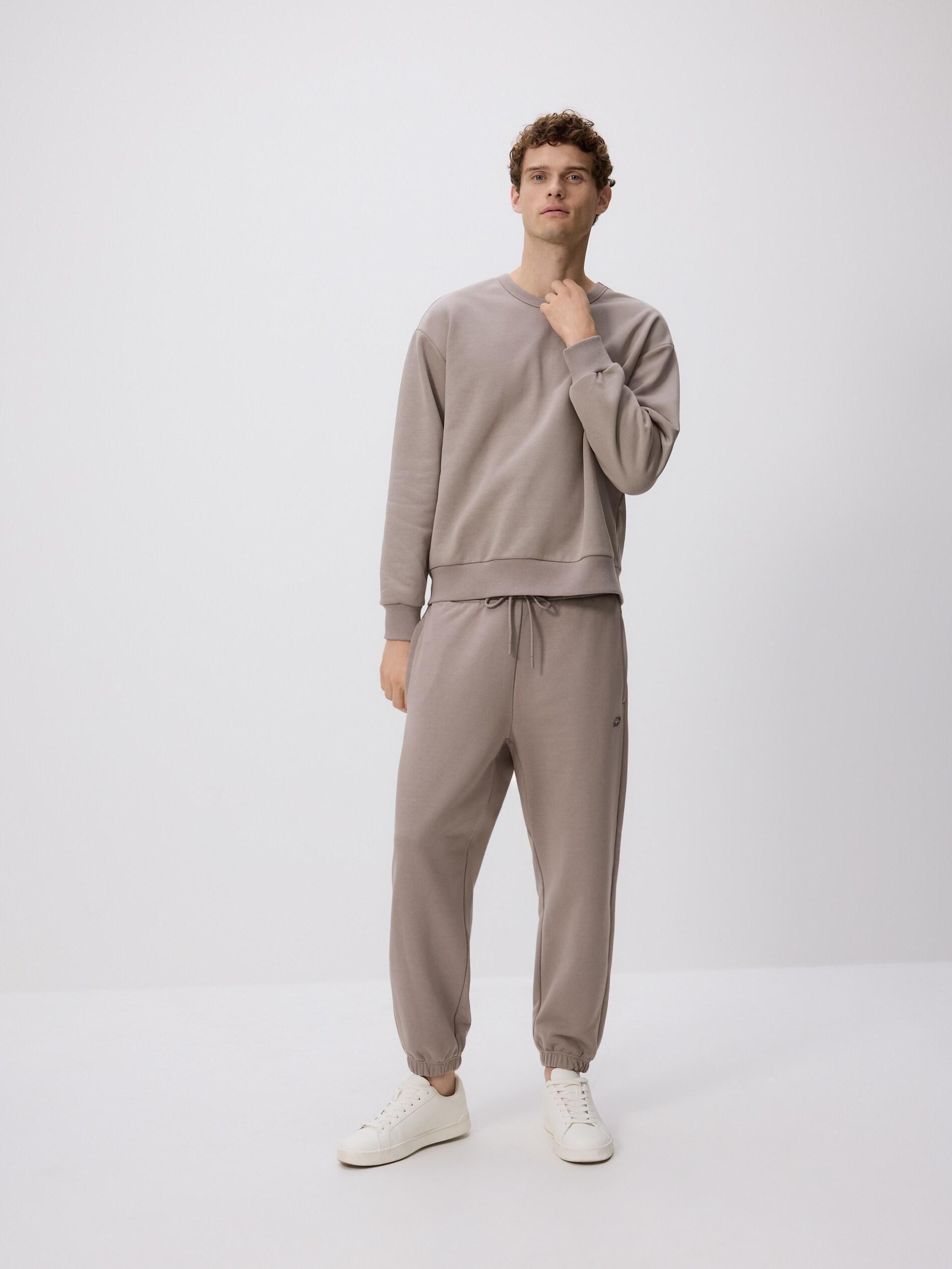 Grey Plain Cotton Rich Sweatshirt, Grey, large image number 1