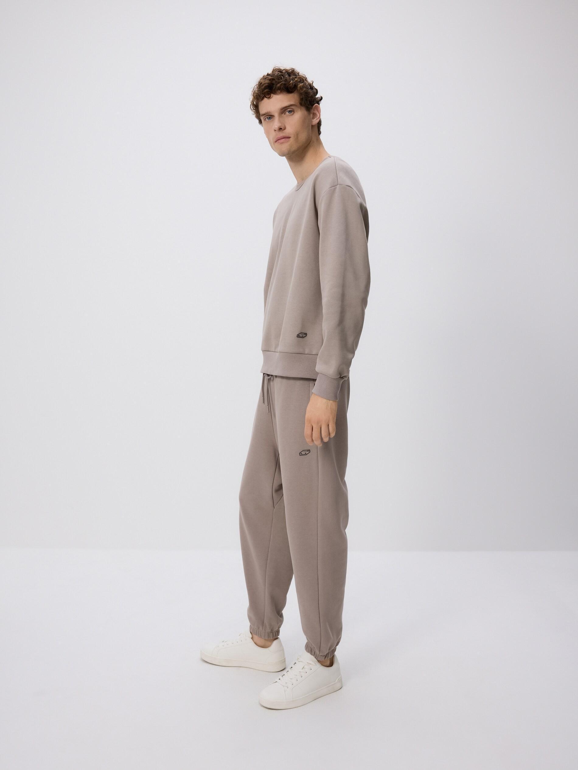 Grey Plain Cotton Rich Sweatshirt, Grey, large image number 2