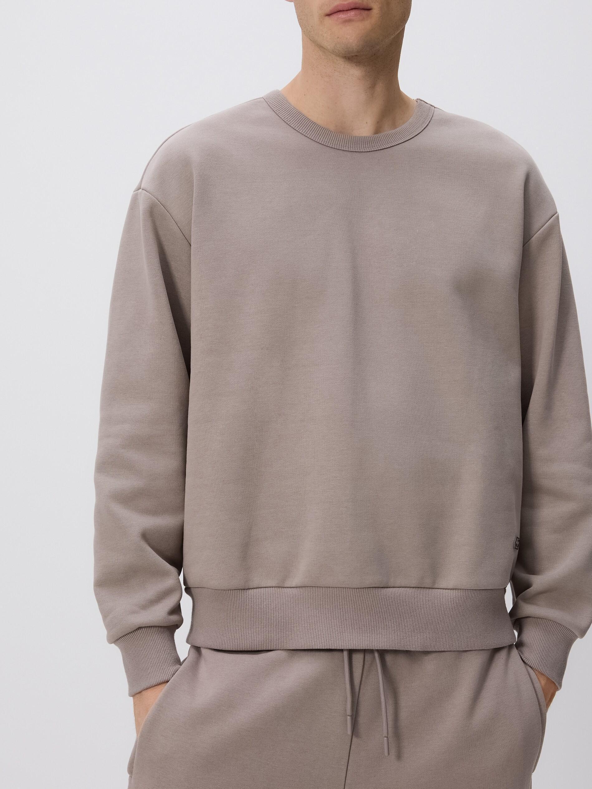 Grey Plain Cotton Rich Sweatshirt, Grey, large image number 3