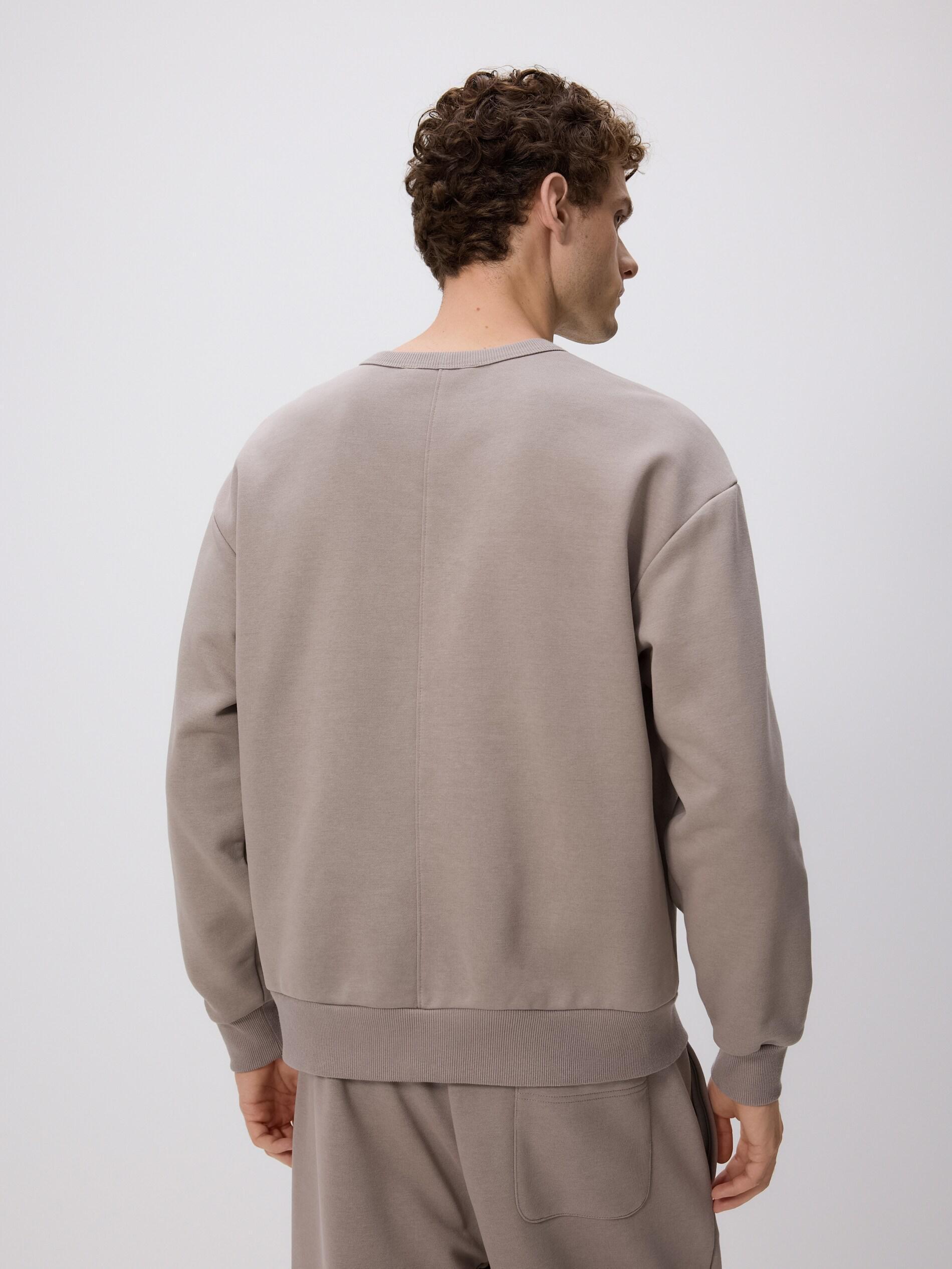 Grey Plain Cotton Rich Sweatshirt, Grey, large image number 4