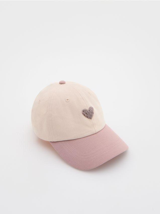 Pink Applique Baseball Cap, Kids Girls, , large image number 0