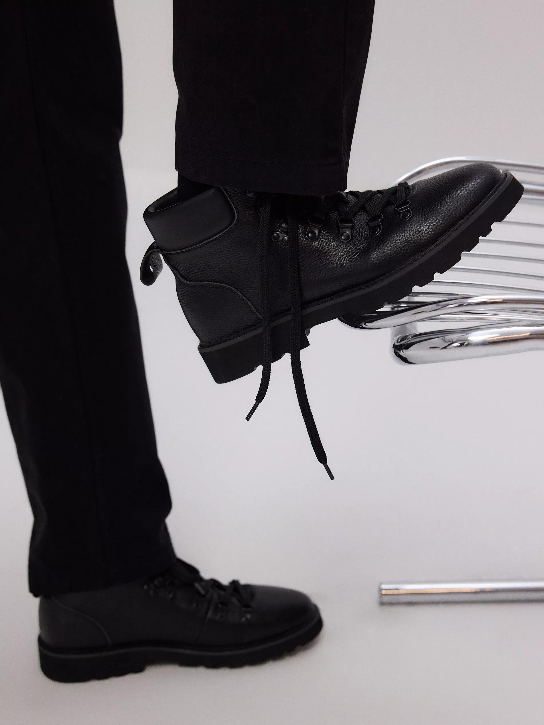 Black Leather Ankle Boots, , large image number 0