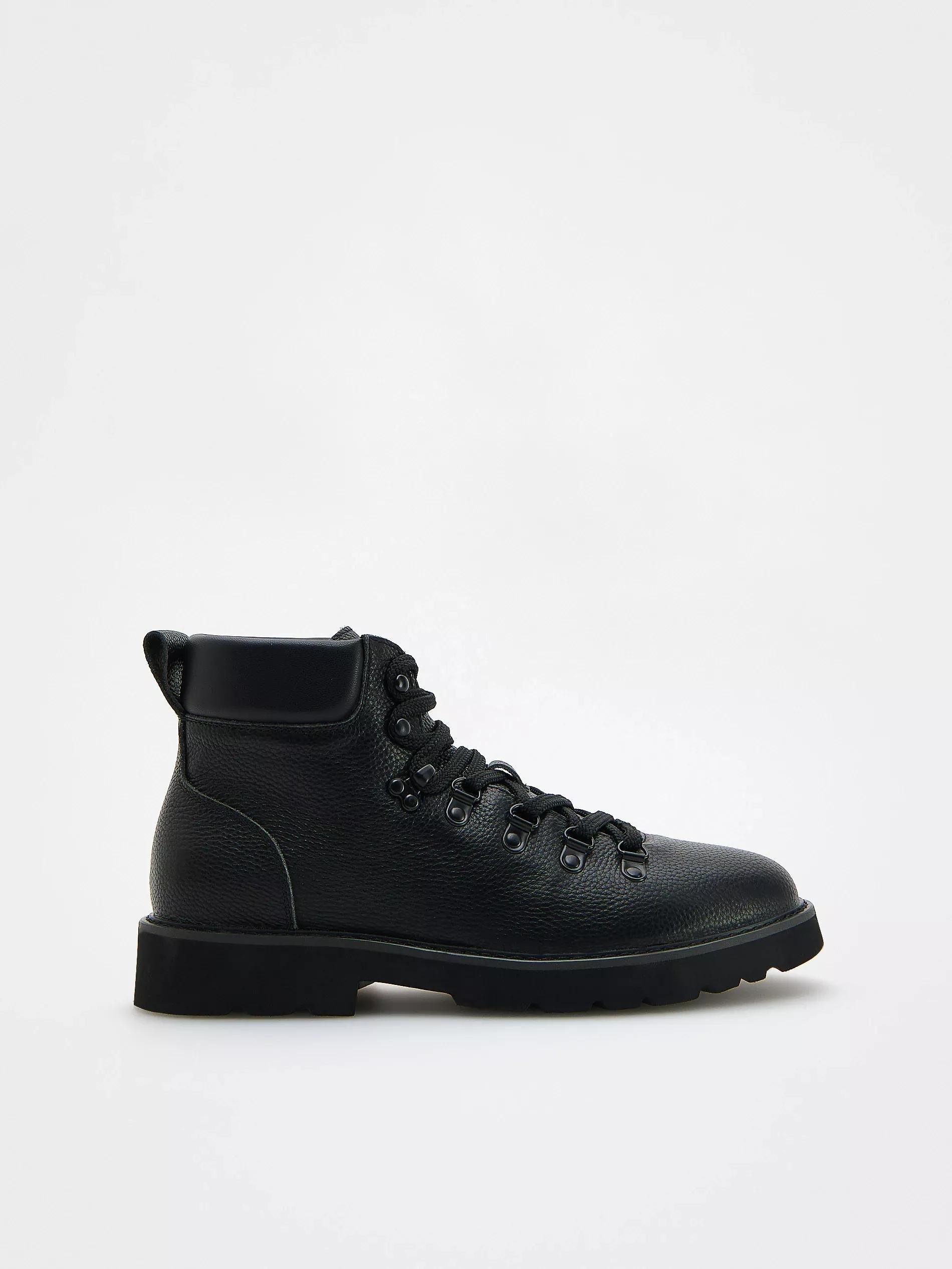 Black Leather Ankle Boots, , large image number 2