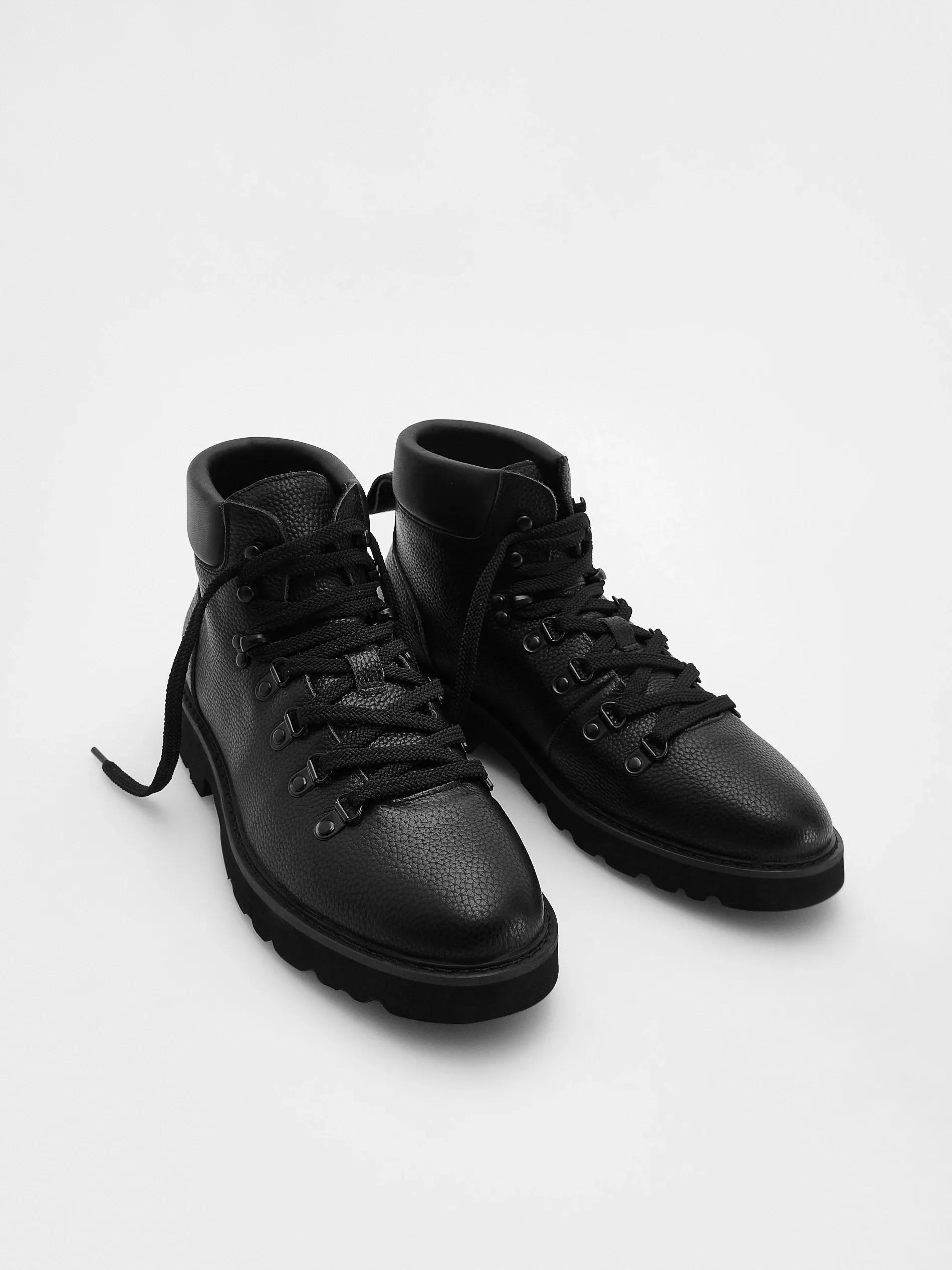 Black Leather Ankle Boots, , large image number 3