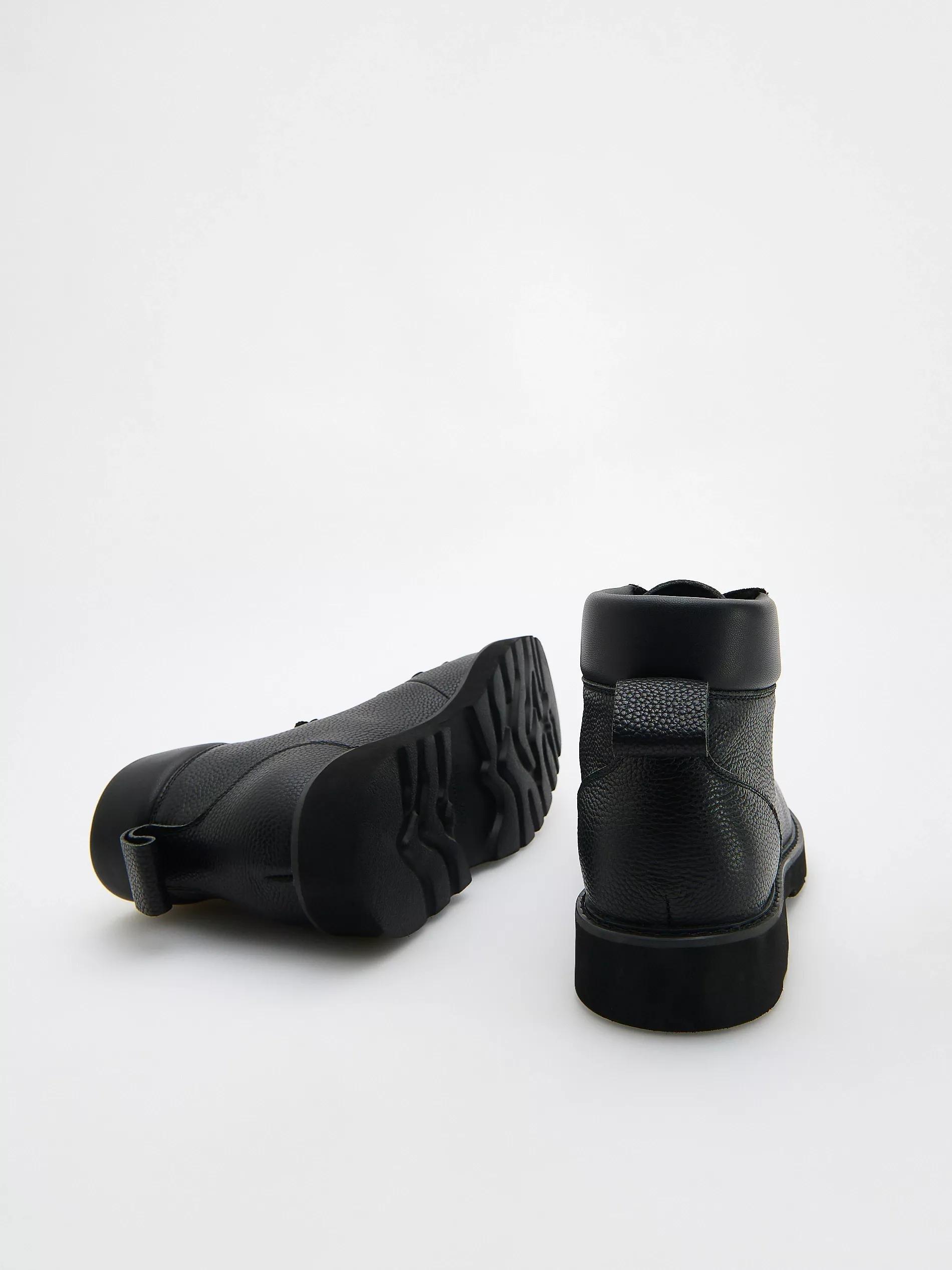 Black Leather Ankle Boots, , large image number 4